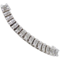 6 Carat Two-Row Princess Cut Diamond Bracelet