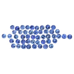 6 carats Blue Tanzanite Lot 48 Piece 3mm Round Cut Tanzanian Gemstones