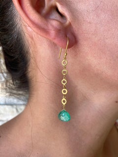 6 Carats Colombian Emeralds Earrings 18 kt Gold