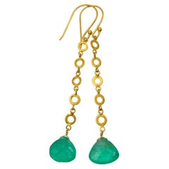 6 Carats Colombian Emeralds Earrings 18 kt Gold