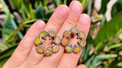 6+ Carats Fine Opal & Diamond Earrings