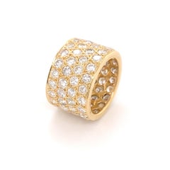 6 Carat Round Diamond Four-Row Eternity Band Ring in 14 Karat Yellow Gold