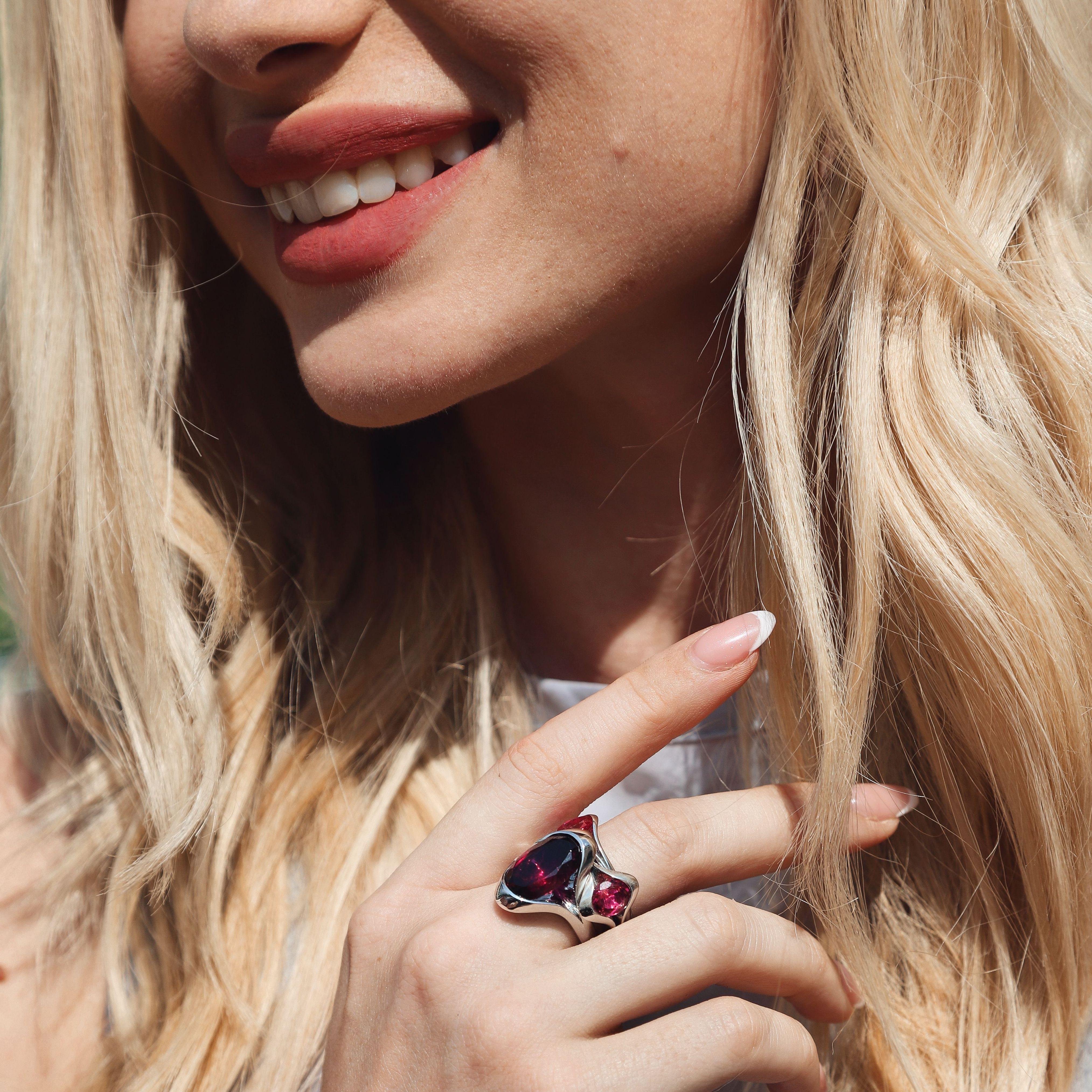 6 Karat Rubelit Platin Solitär-Ring im Angebot 8
