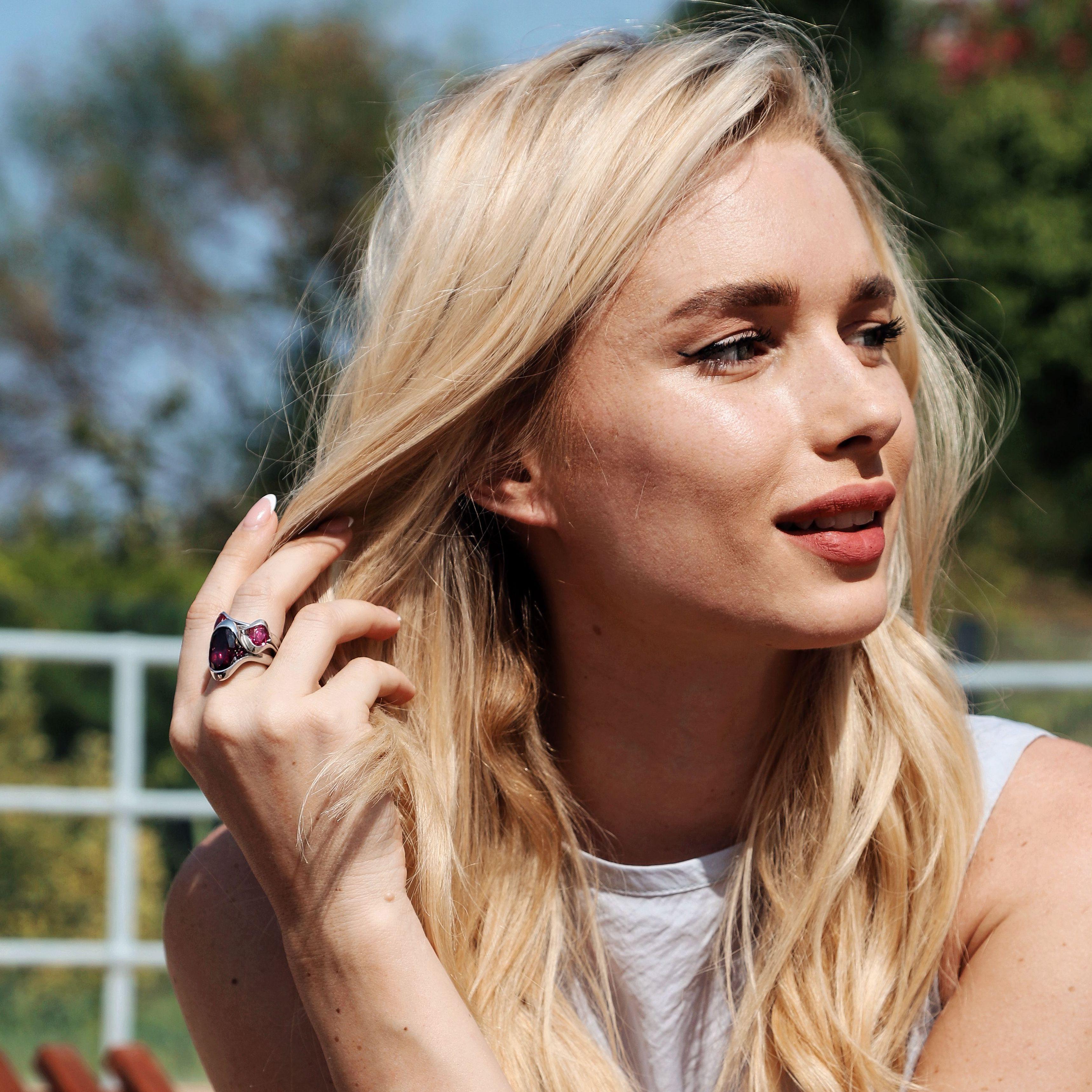 6 Karat Rubelit Platin Solitär-Ring im Angebot 9