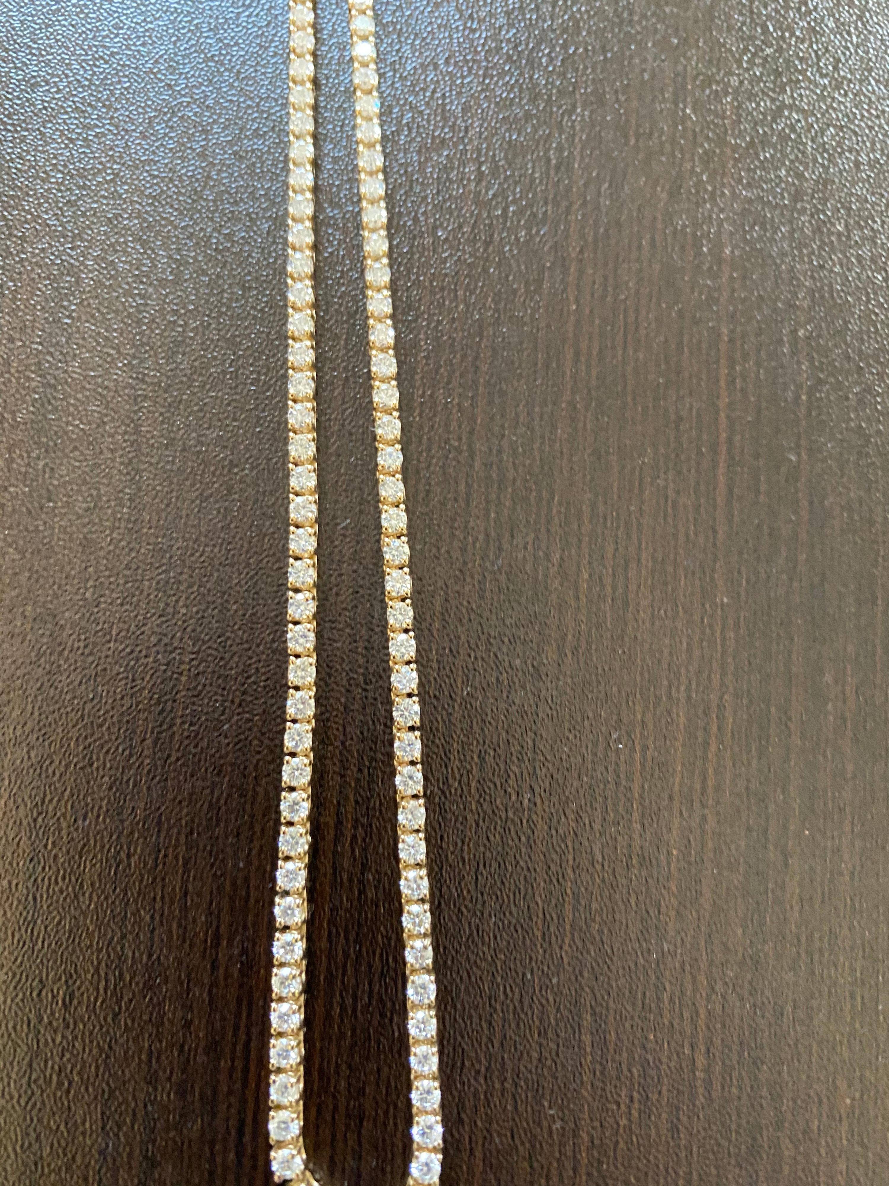 6 Karat Gelbgold Tennis-Halskette im Zustand „Neu“ im Angebot in Great Neck, NY
