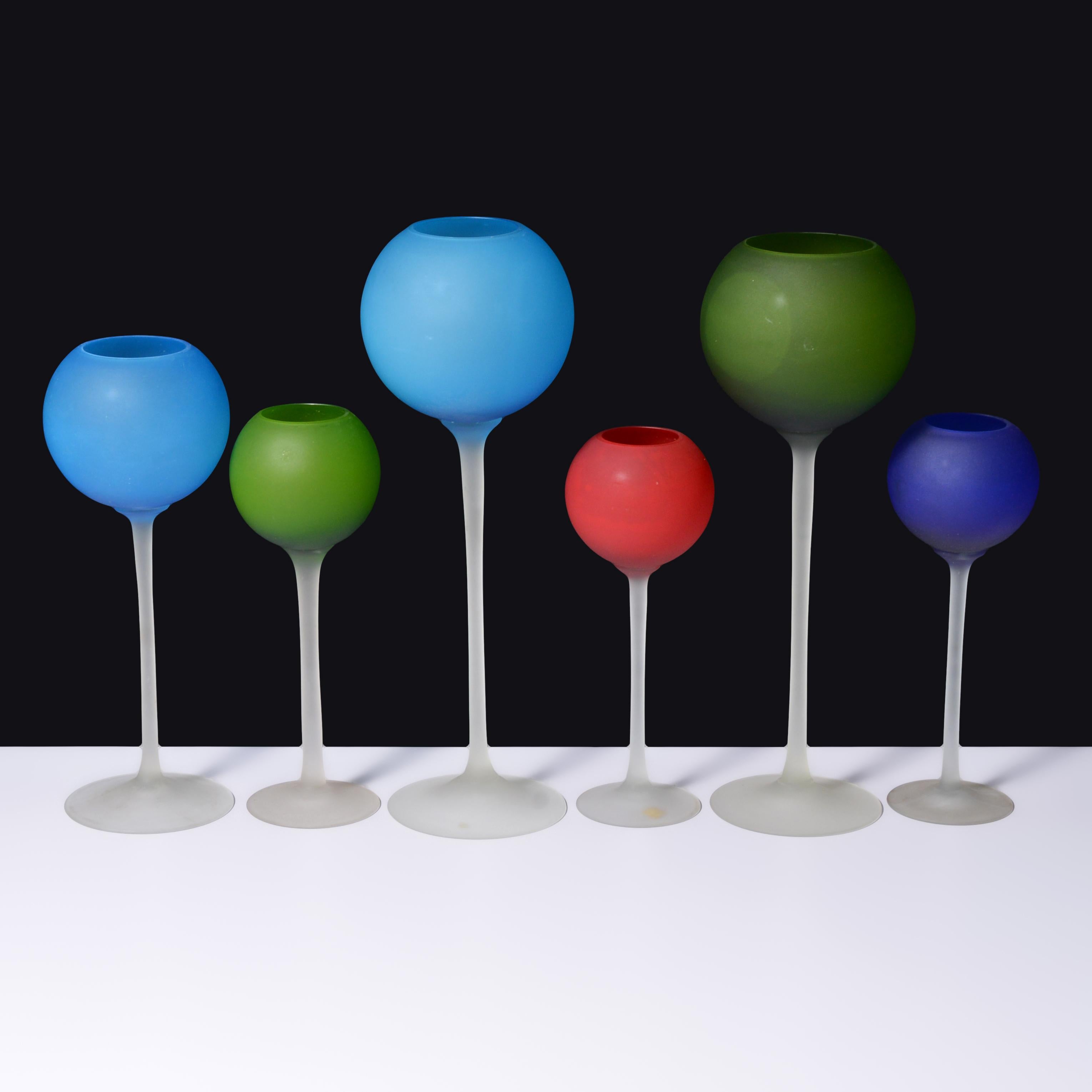 6 Copas / Vasos Carlo Moretti Stem SATINATO, 15,5 