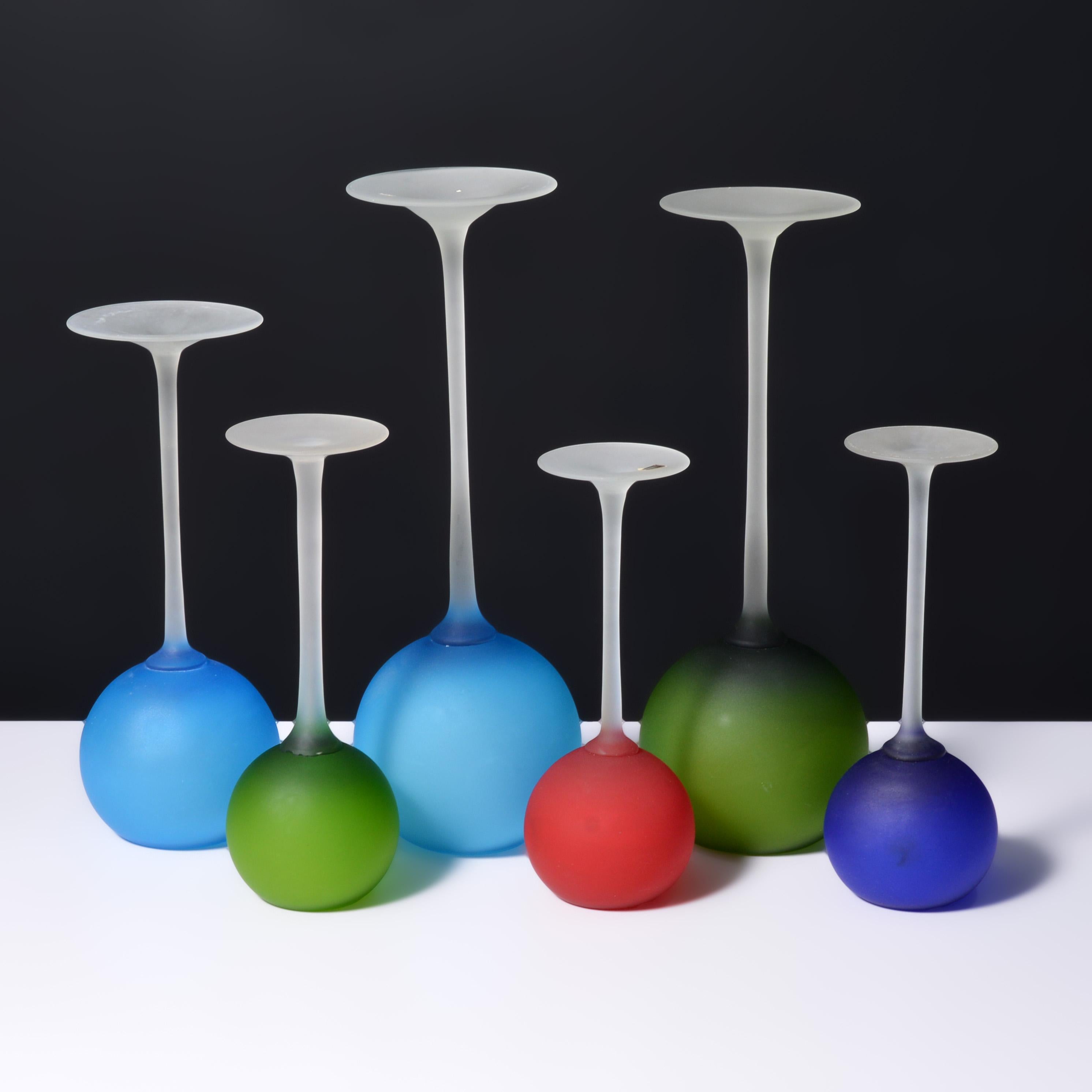 6 Copas / Vasos Carlo Moretti Stem SATINATO, 15,5 