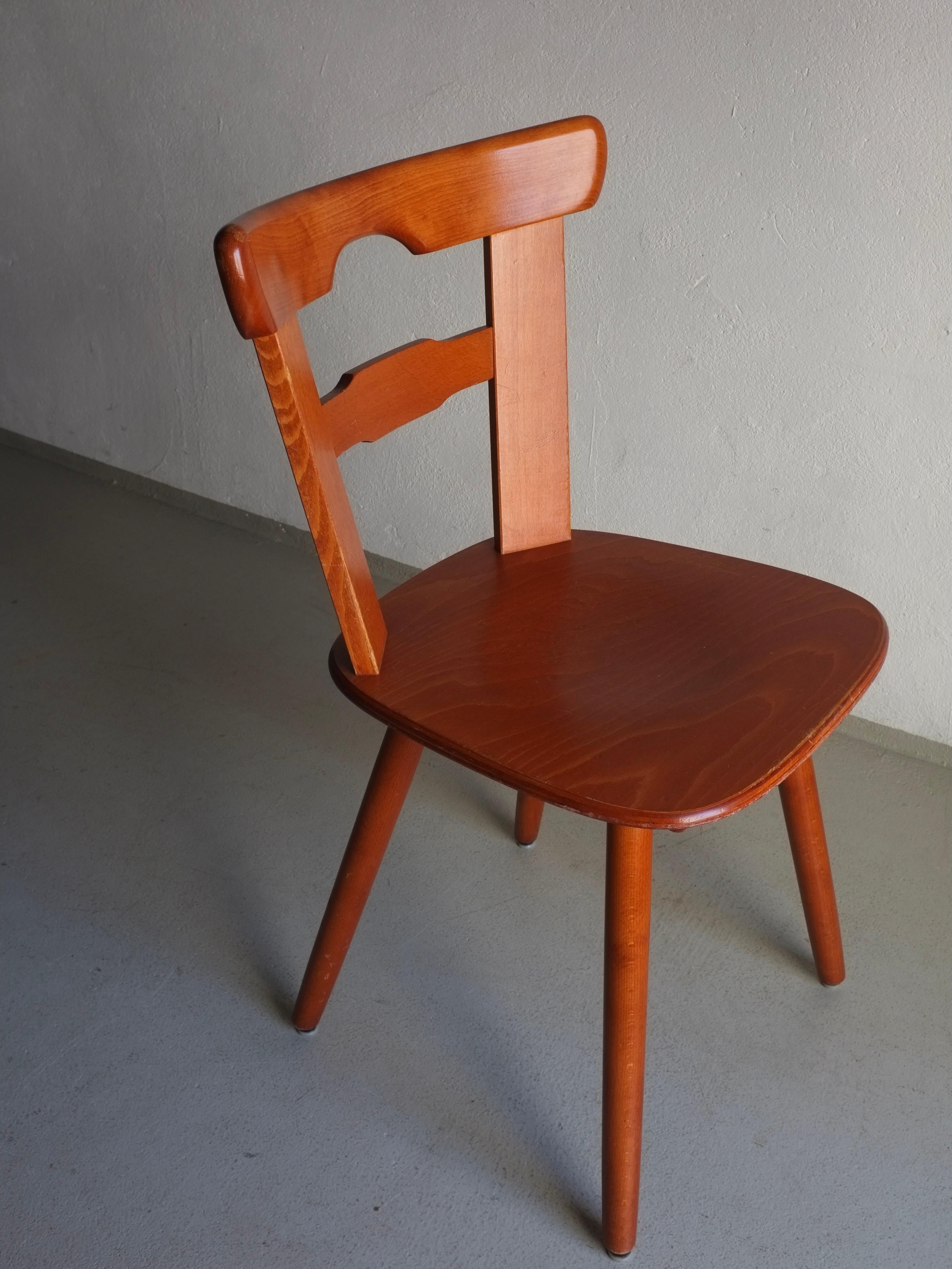 6 Carved Wood Dining Chairs, Netherlands, 1970s For Sale 1