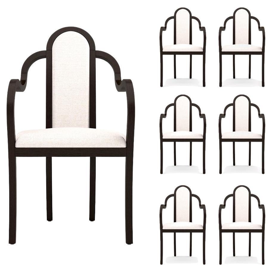 6 Catherine Dining Chairs - Handcrafted Modern Victorian Chairs in Stained Wood