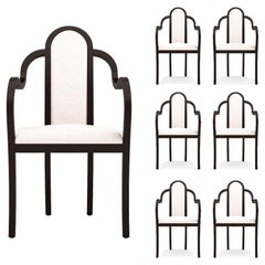 6 Catherine Dining Chairs - Handcrafted Modern Victorian Chairs in Stained Wood