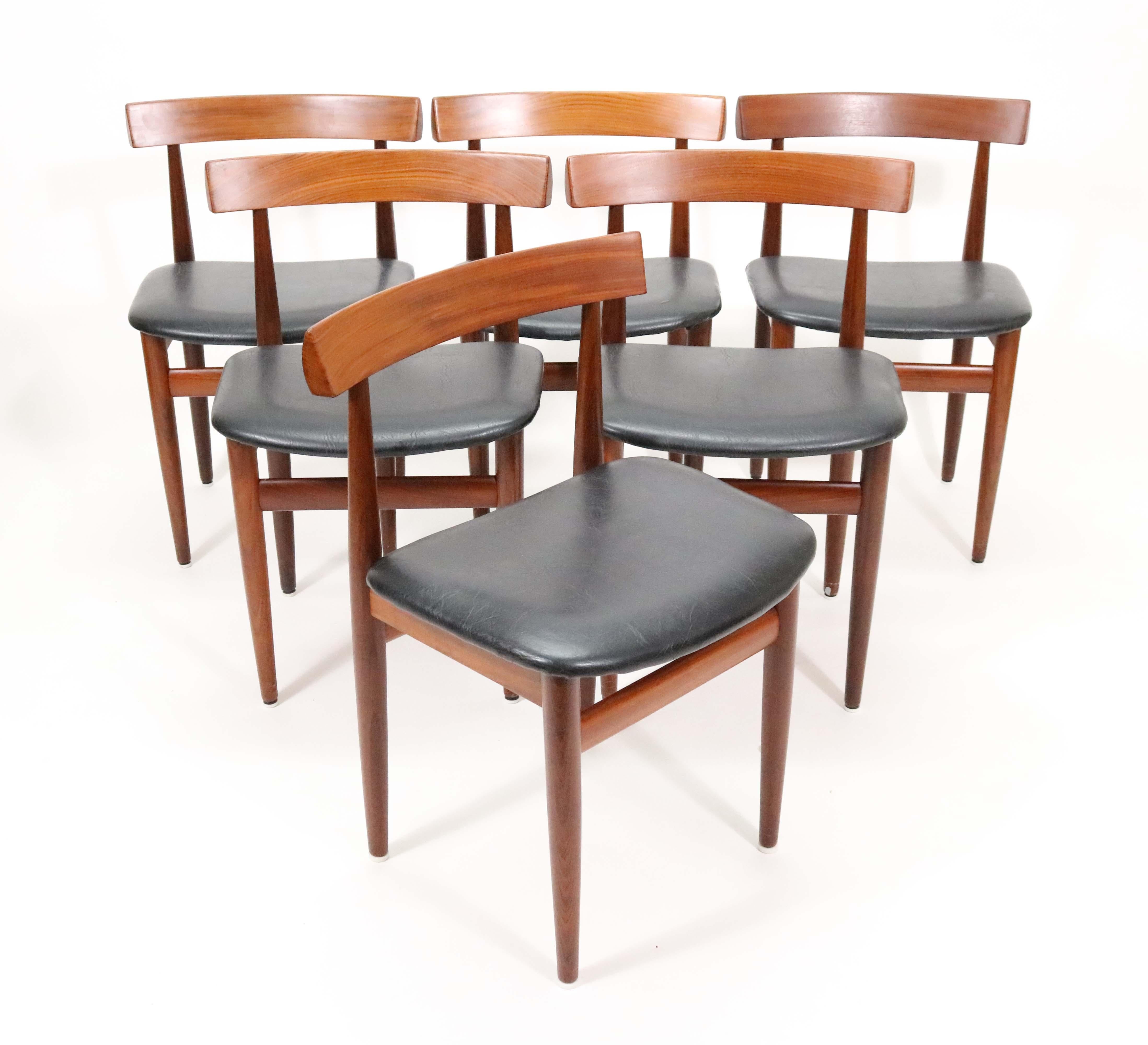 Six-Chair Dining Set by Hans Olsen for Frem Røjle In Good Condition In Littleton, CO