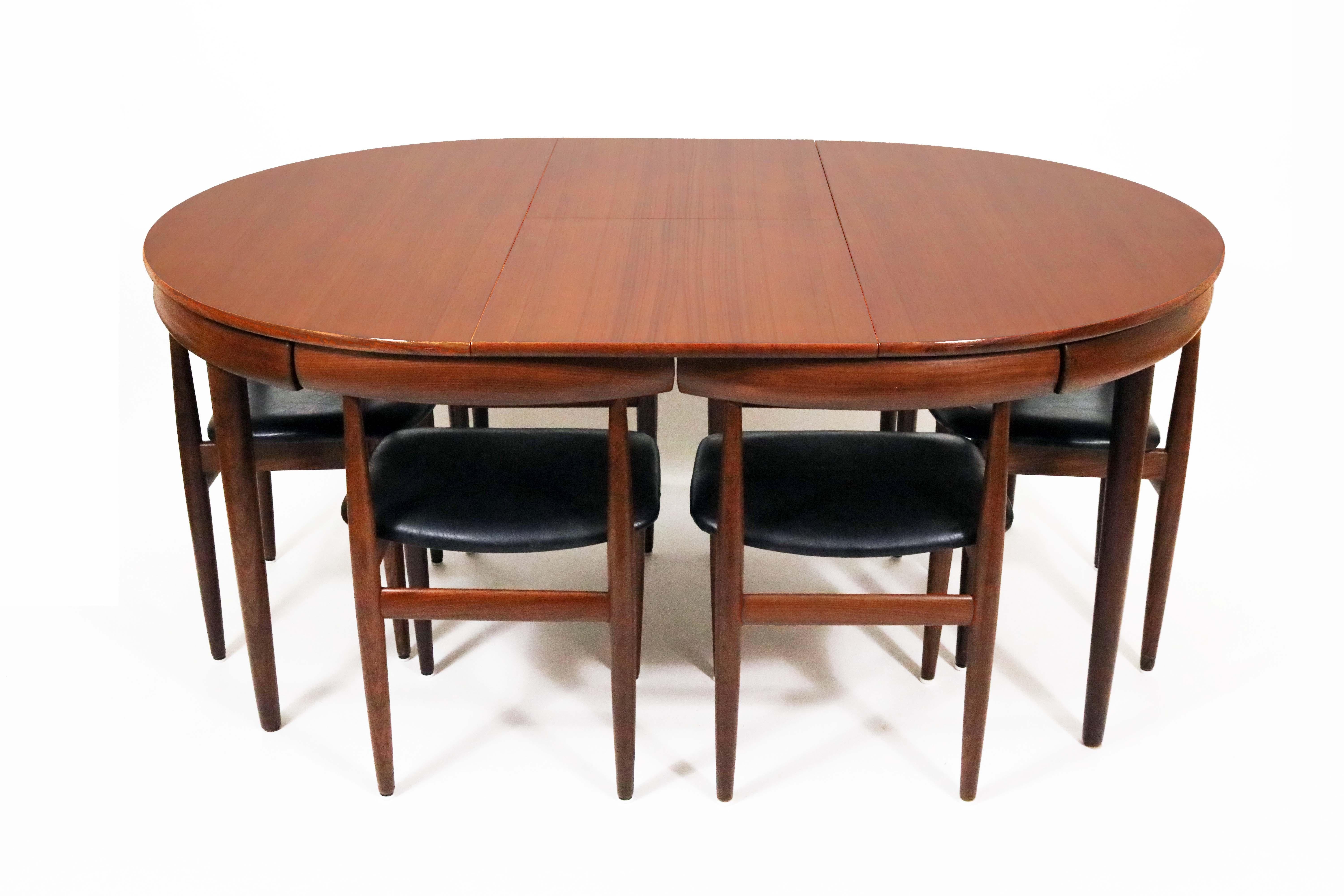 Mid-20th Century Six-Chair Dining Set by Hans Olsen for Frem Røjle