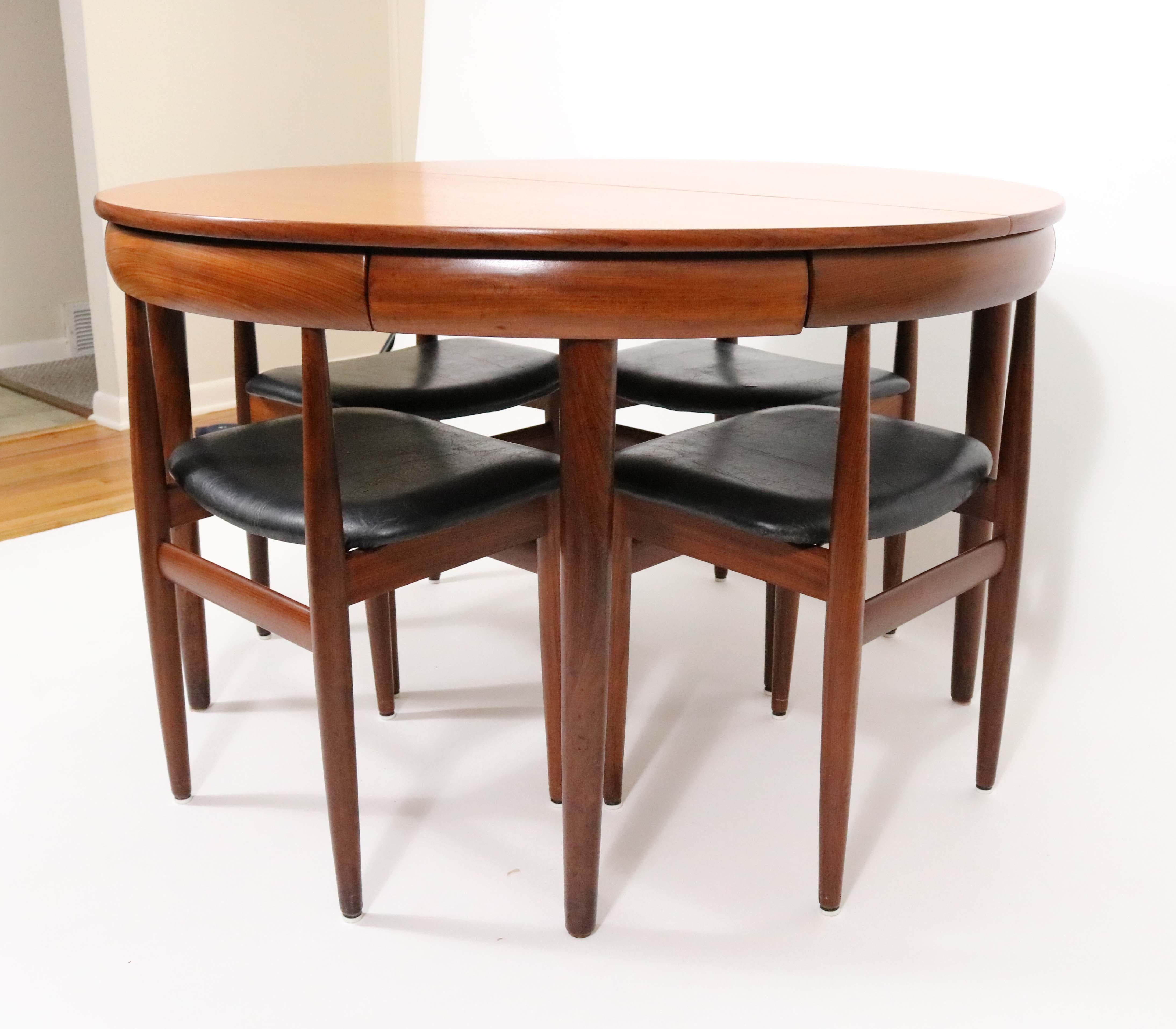Leather Six-Chair Dining Set by Hans Olsen for Frem Røjle