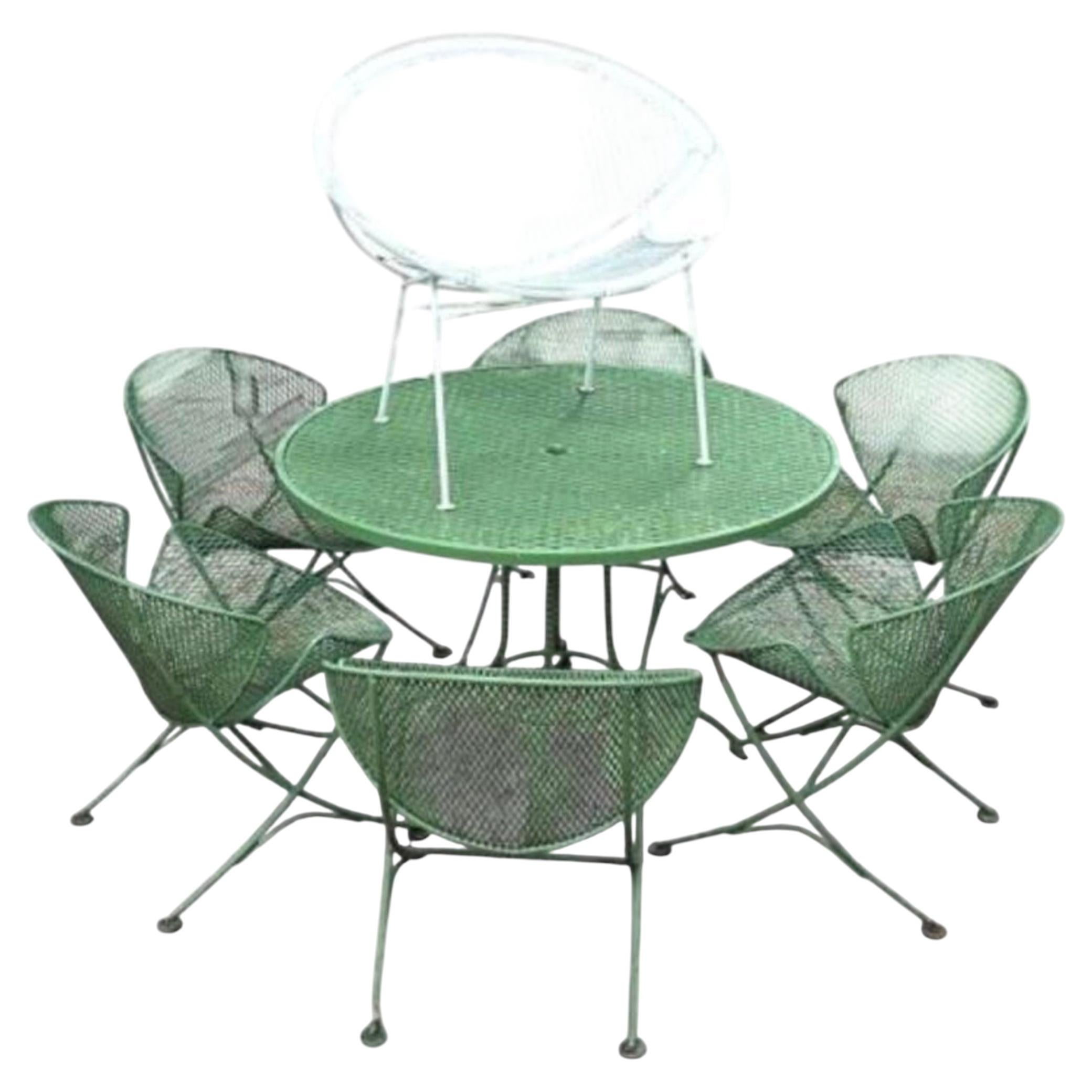 6 chairs and a table set Tempestini for Salterini, Orange Slice, Radar Very Chic