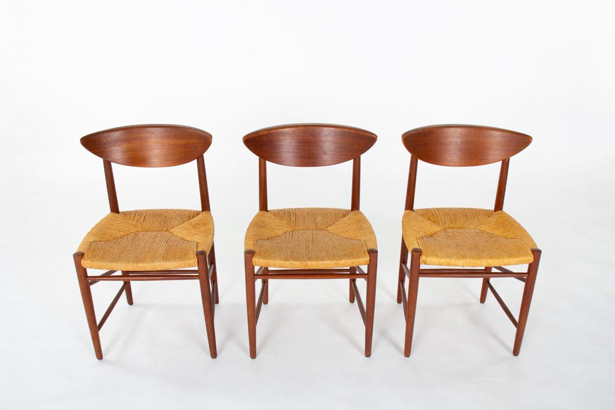 Scandinavo moderno 6 Sedie di Peter Hvidt e Orla Molgaard-Nielsen per Søborg Møbelfabrik, anni '60 in vendita