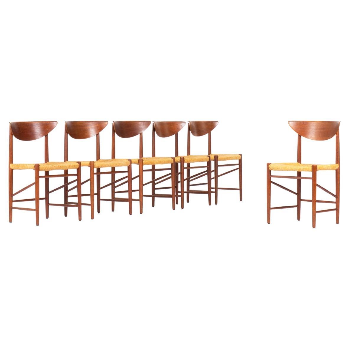 6 Chaises par Peter Hvidt et Orla Molgaard-Nielsen pour Søborg Møbelfabrik, années 1960