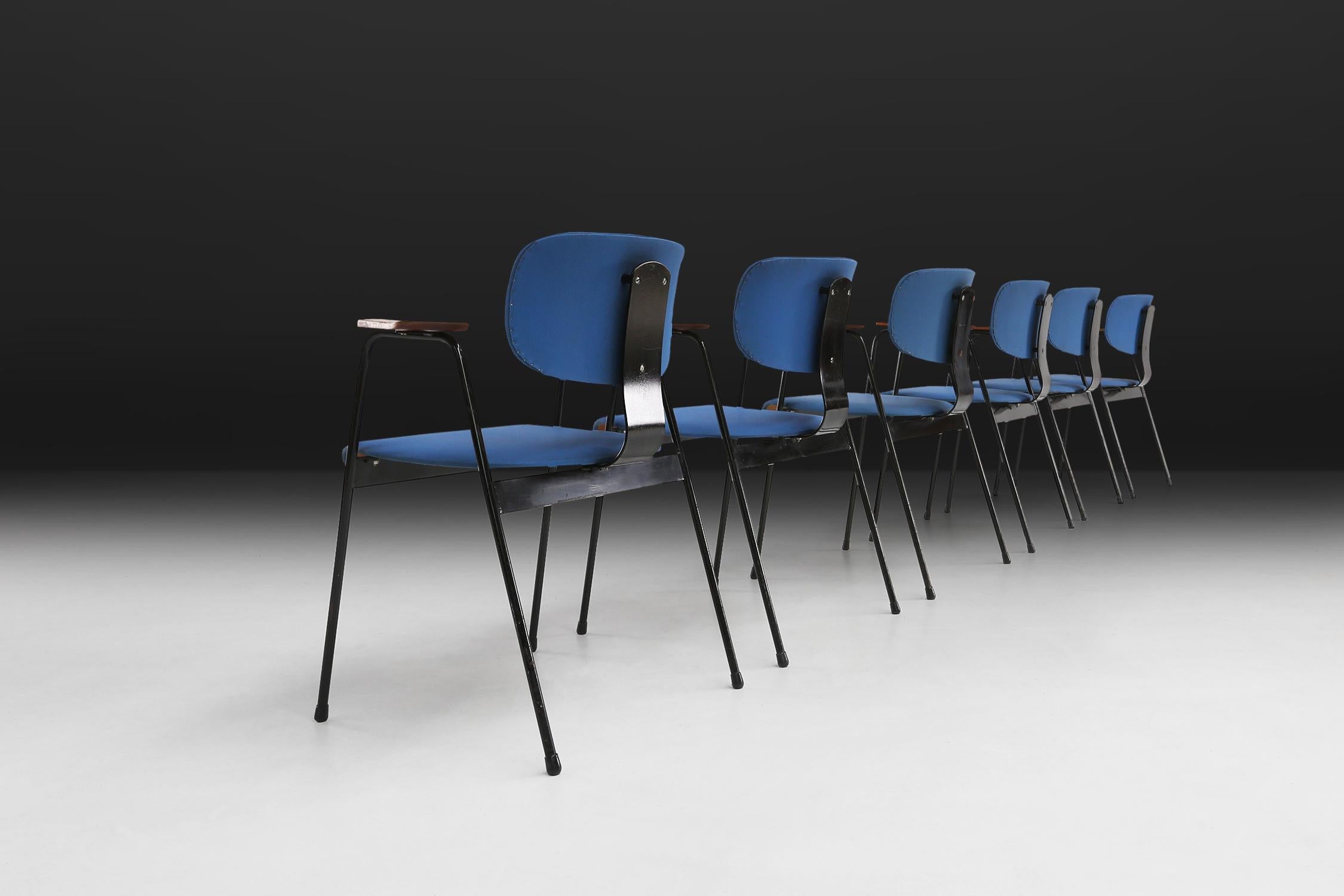 6 Stühle von Willy Van der Meeren, 1950er-Jahre (Belgisch) im Angebot