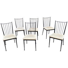 Used 6 chairs in lacquered metal, french reconstruction circa 1950/1960