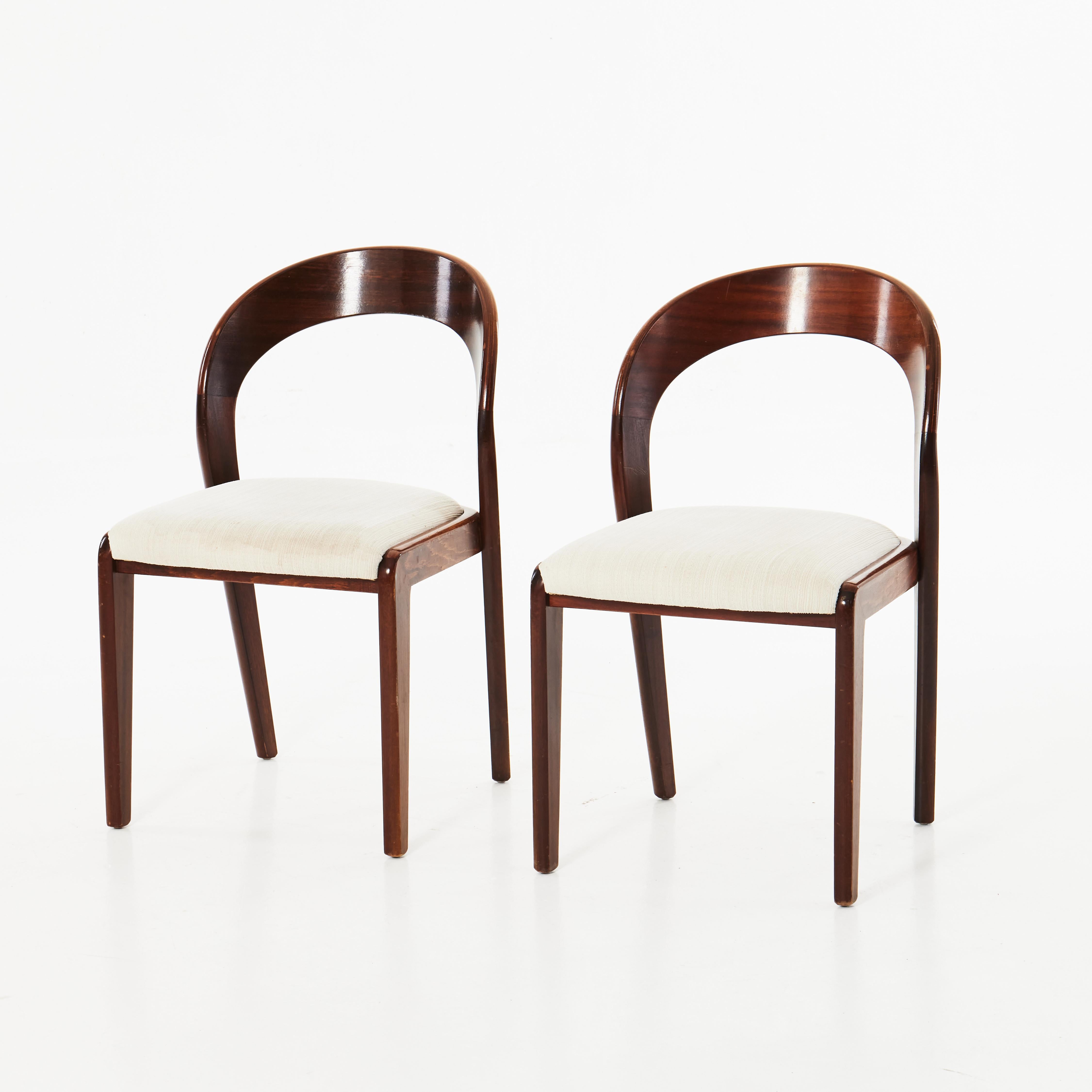 Mid-Century Modern 6 Chairs Mahogany Anonymous, France, 1970 For Sale
