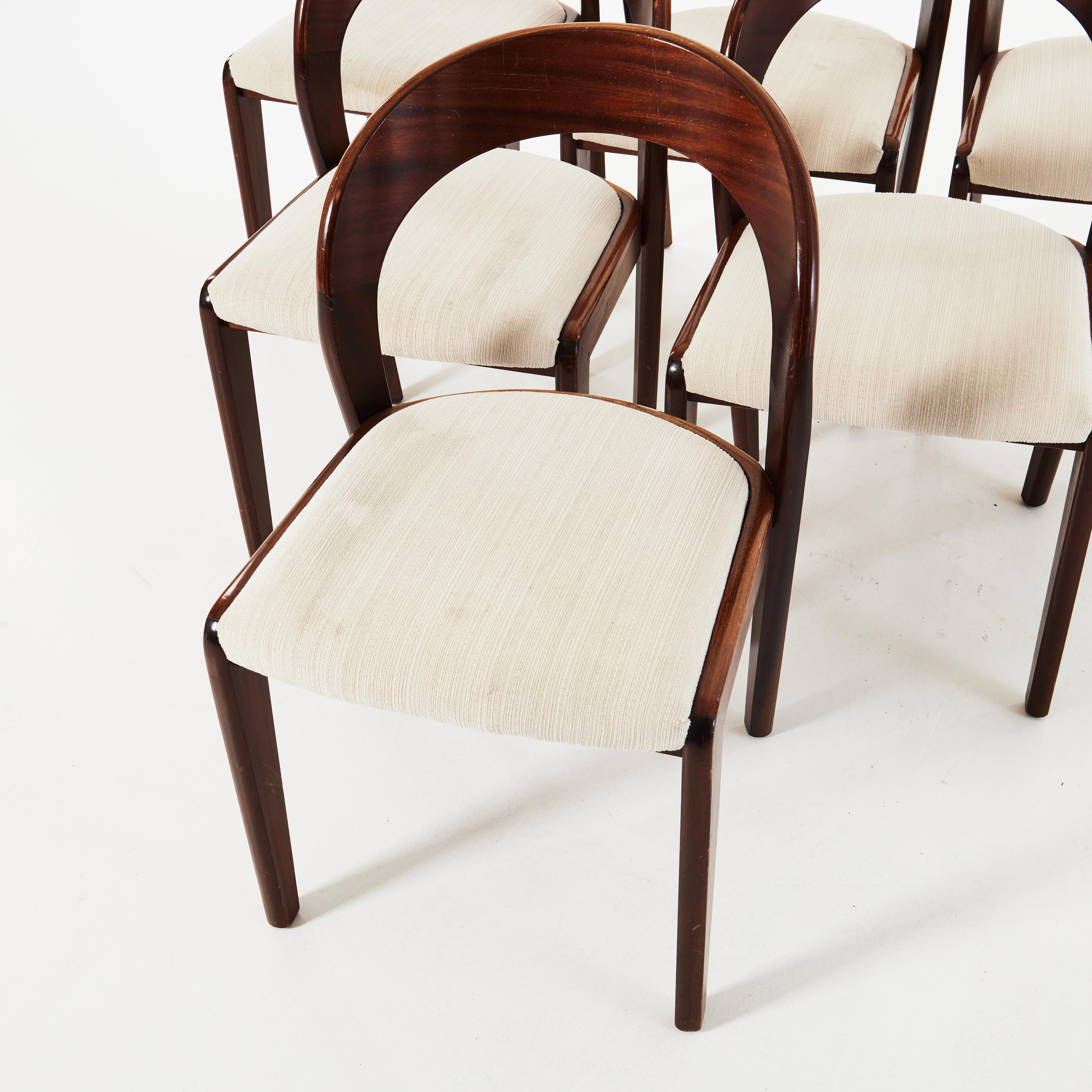 French 6 Chairs Mahogany Anonymous, France, 1970