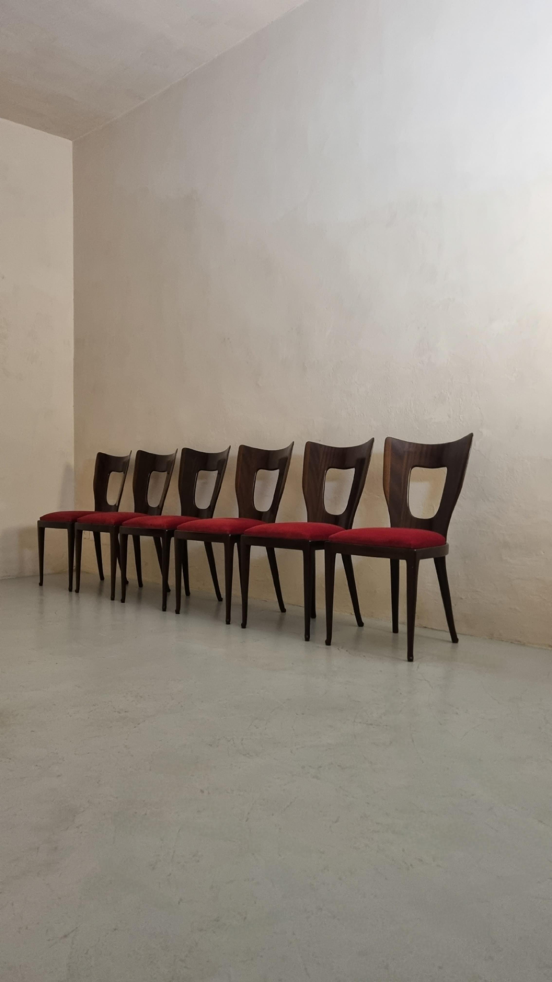 Mid-Century Modern 6 chaises mod. 7388 dessinées par Osvaldo Borsani pour ABV 1951 en vente