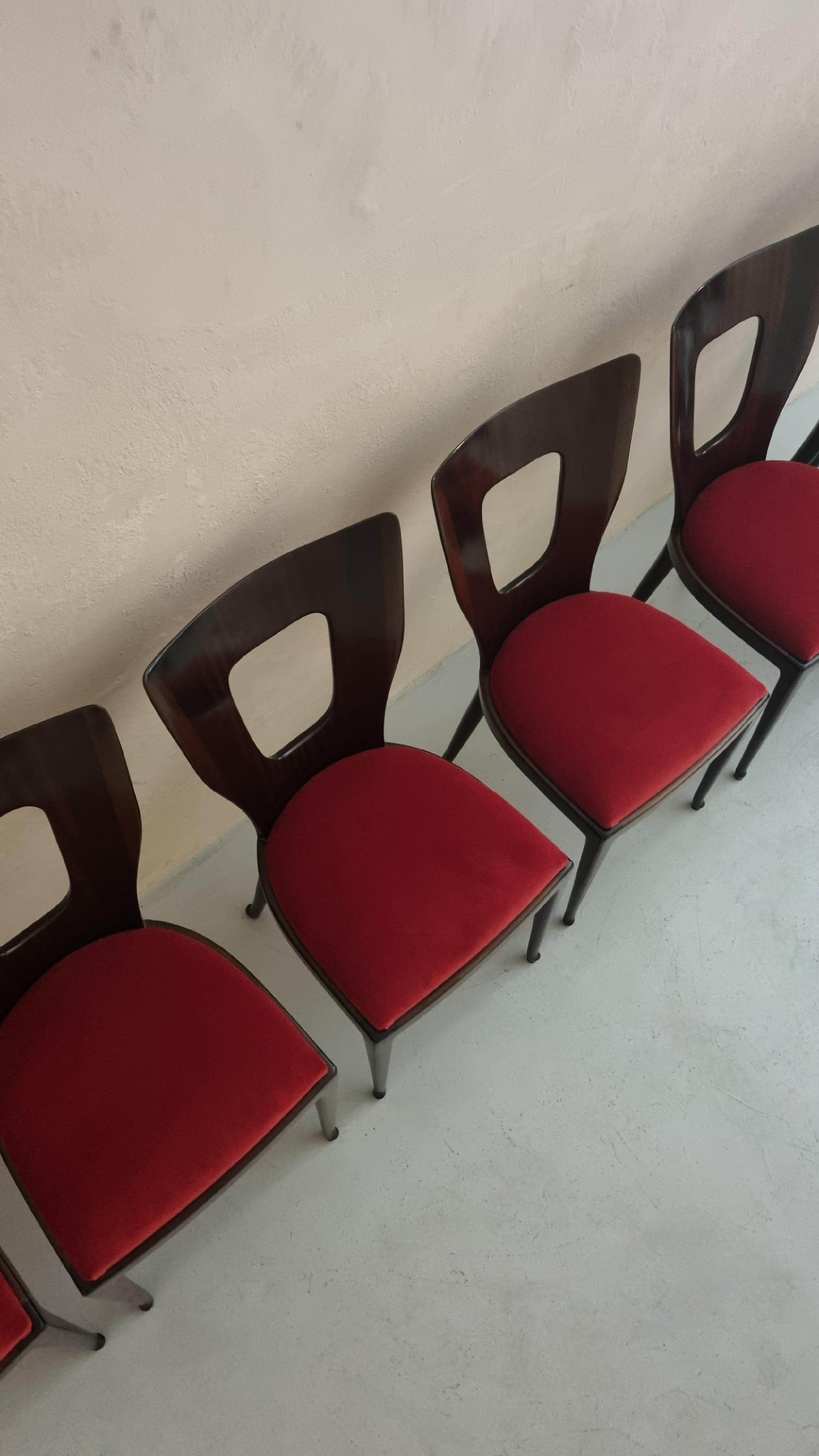 6 chaises mod. 7388 dessinées par Osvaldo Borsani pour ABV 1951 Excellent état - En vente à Arezzo, Italy