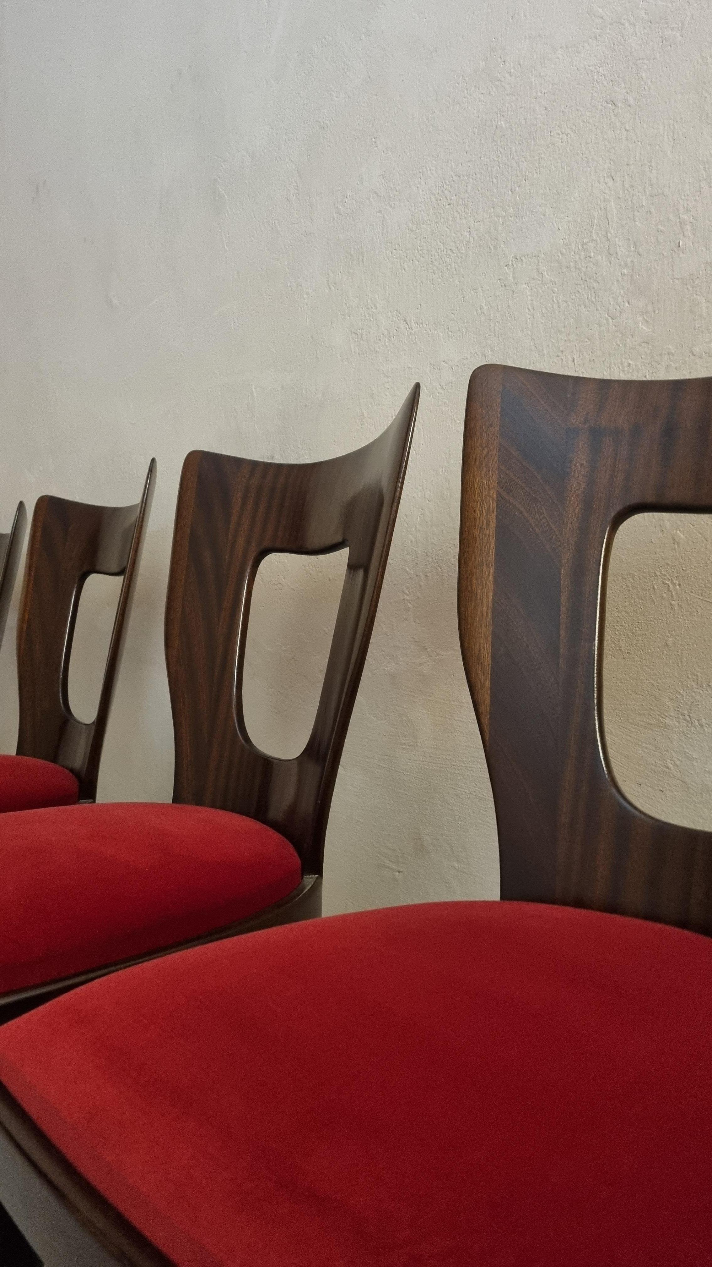 Bois 6 chaises mod. 7388 dessinées par Osvaldo Borsani pour ABV 1951 en vente