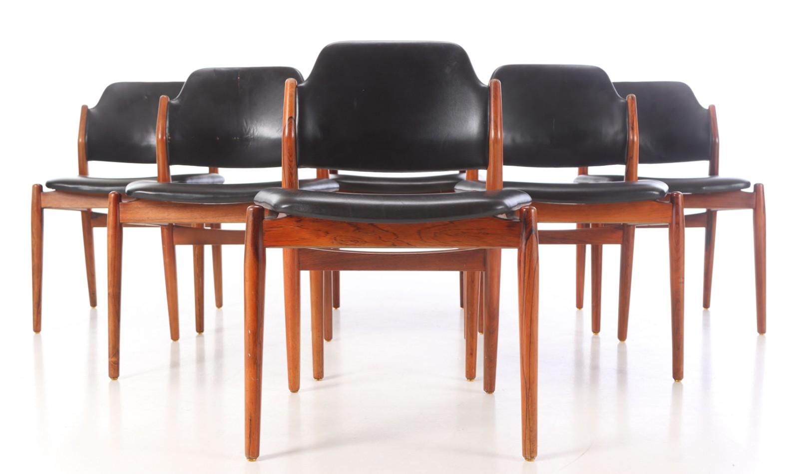 Danish 6 chairs model 62 S by Arne Vodder For Sale