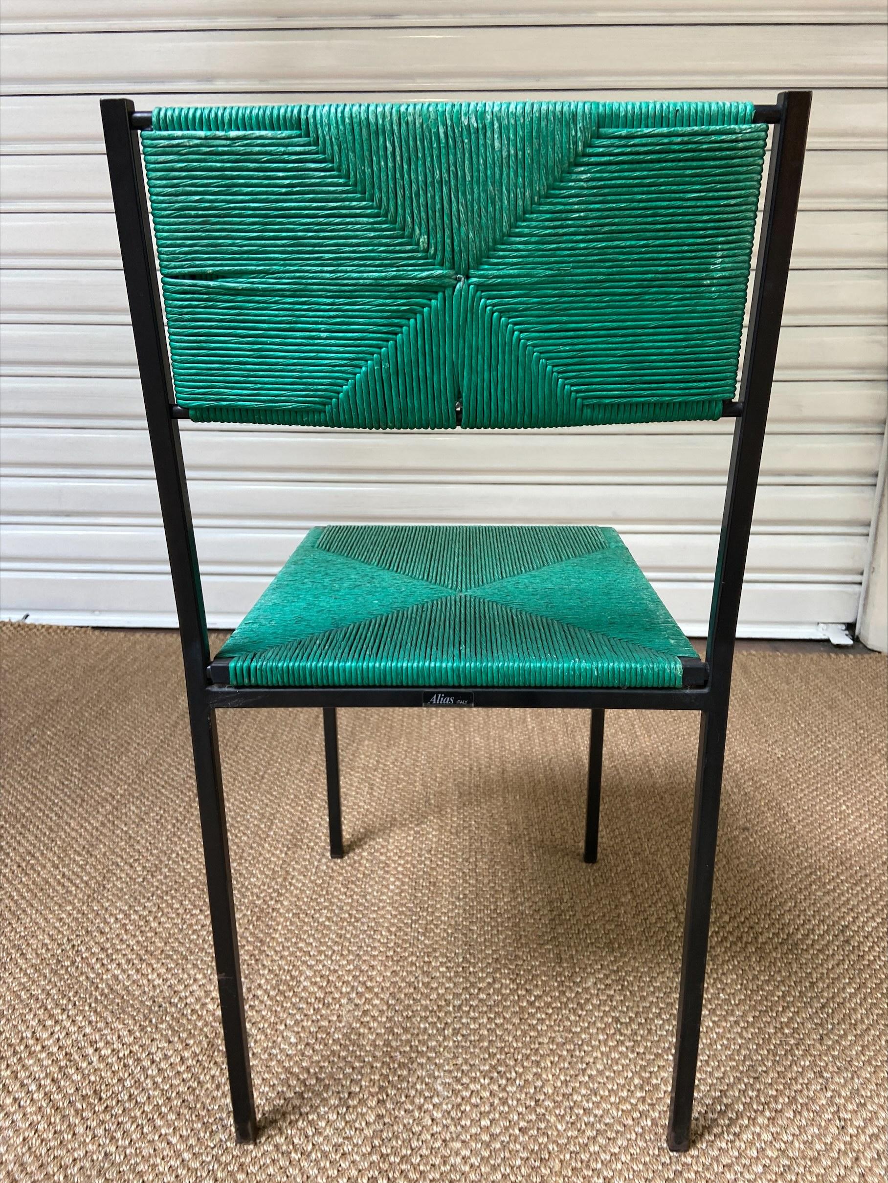 6 Chairs Model Paludis 150 Green, Giandomenico Belloti, 1950 In Good Condition In Saint ouen, FR