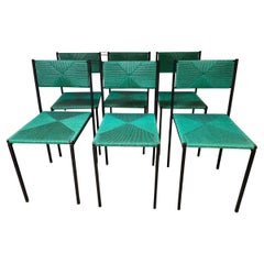 6 Chairs Model Paludis 150 Green, Giandomenico Belloti, 1950