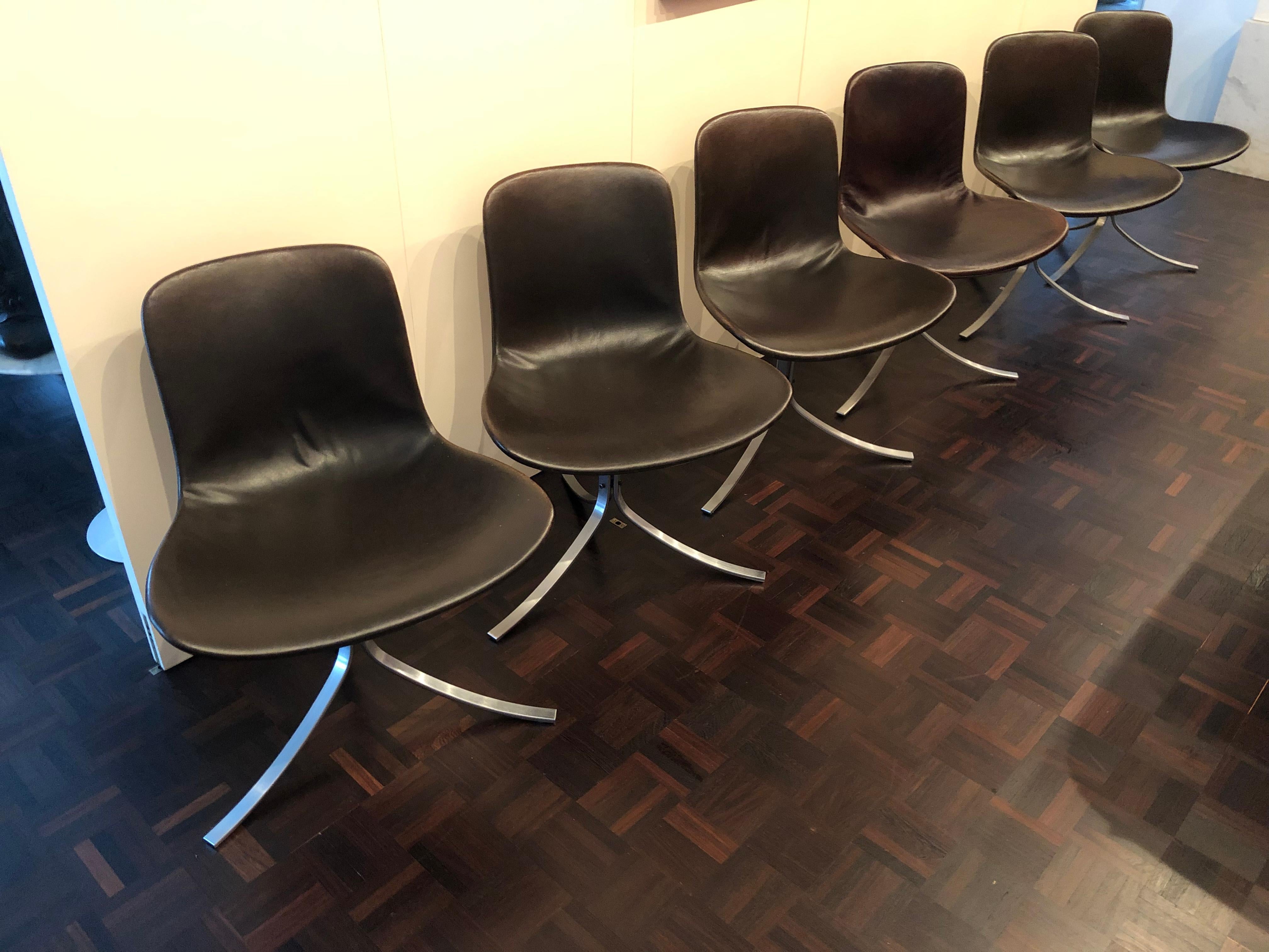 6 Chairs PK9 from Poul Kjaerholm for Kold Christensen For Sale 2