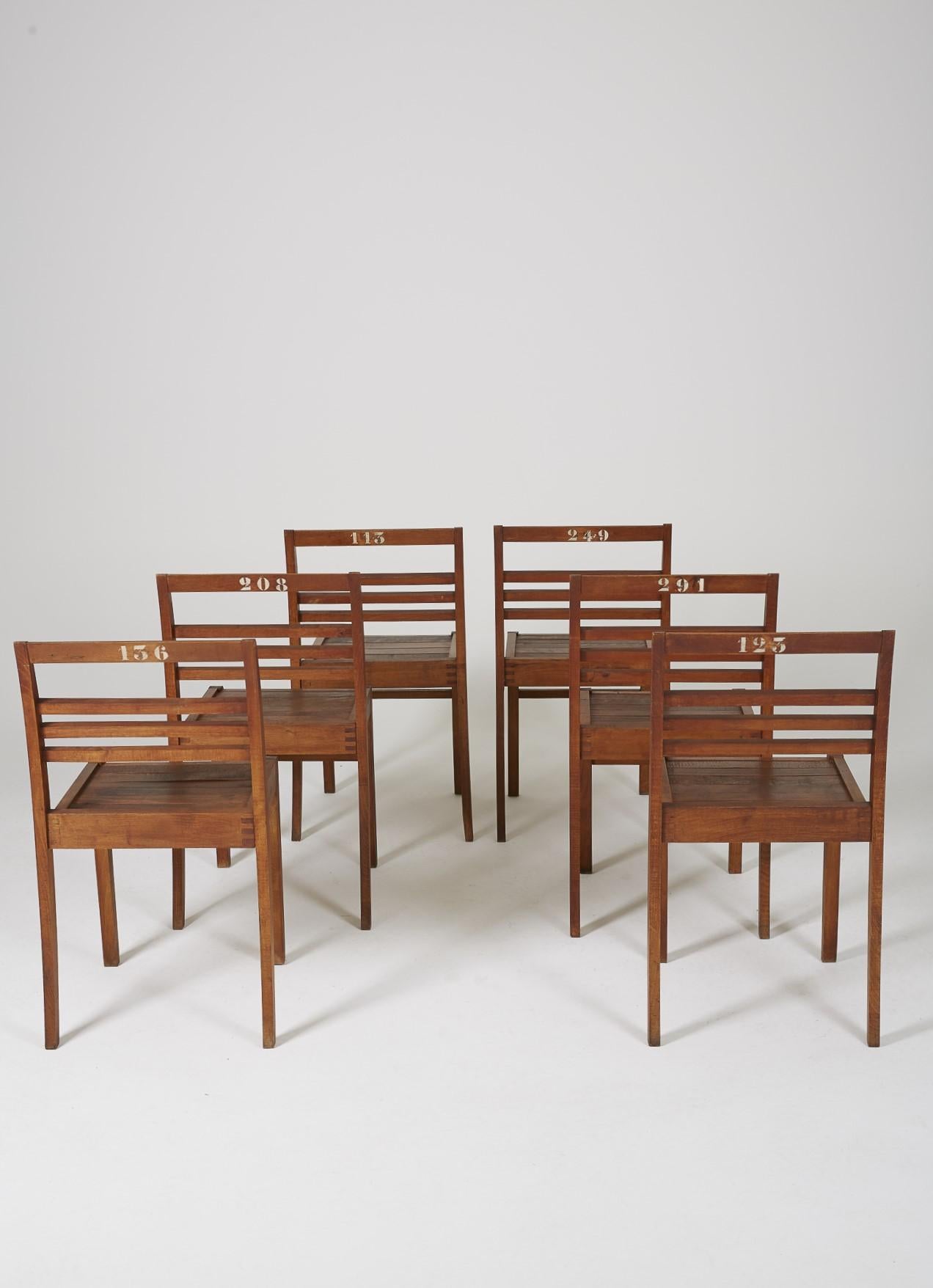 6 Chairs Reconstruction by René Gabriel, 1940s In Excellent Condition In PARIS, FR
