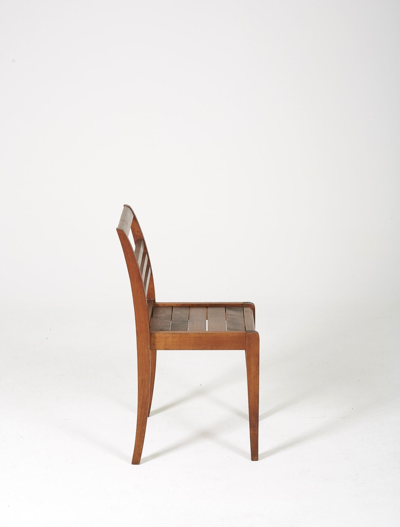 Oak 6 Chairs Reconstruction by René Gabriel, 1940s