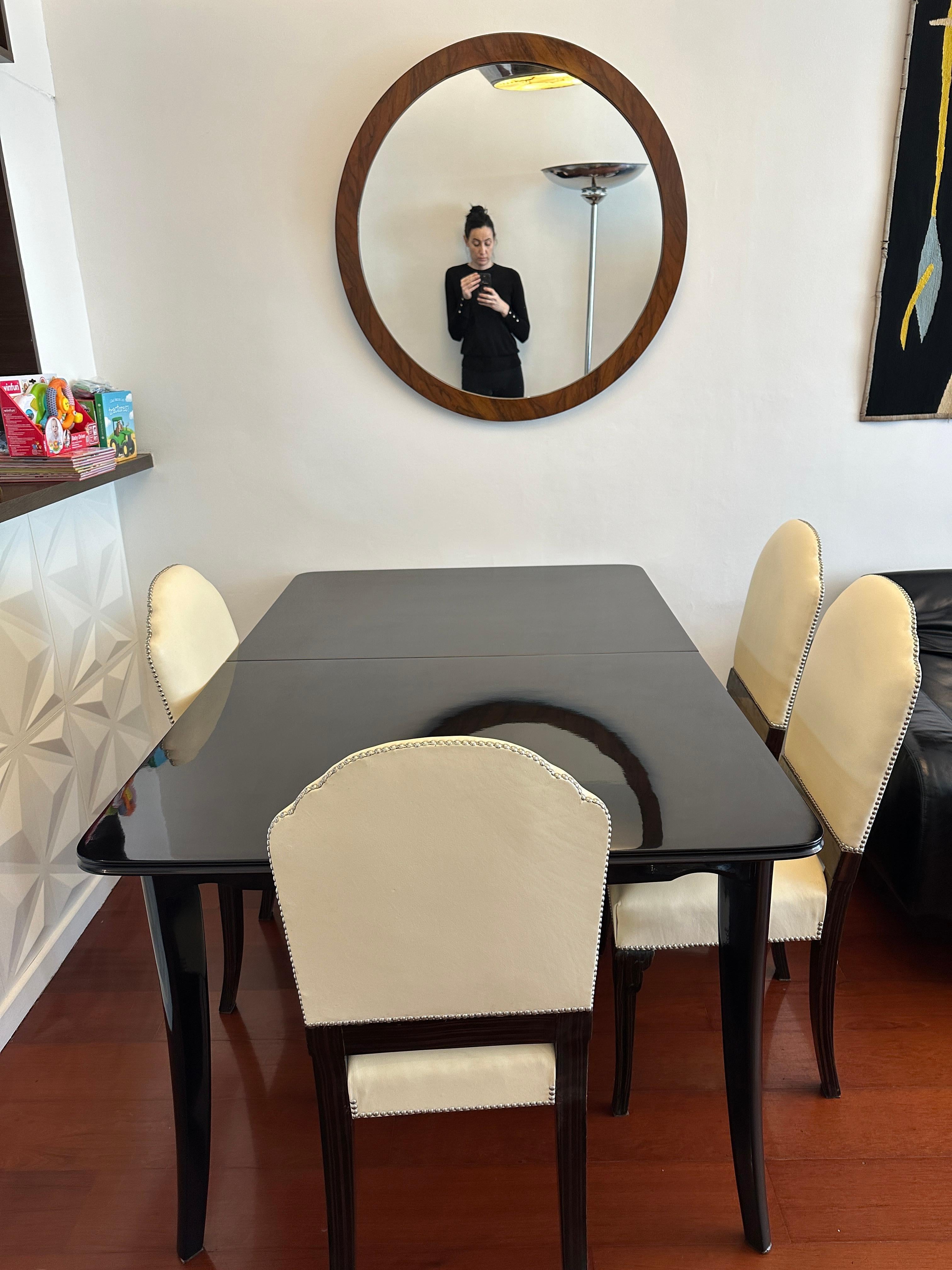 6 Stühle Stil: Art déco, Materialien: Leder und Holz im Angebot 15