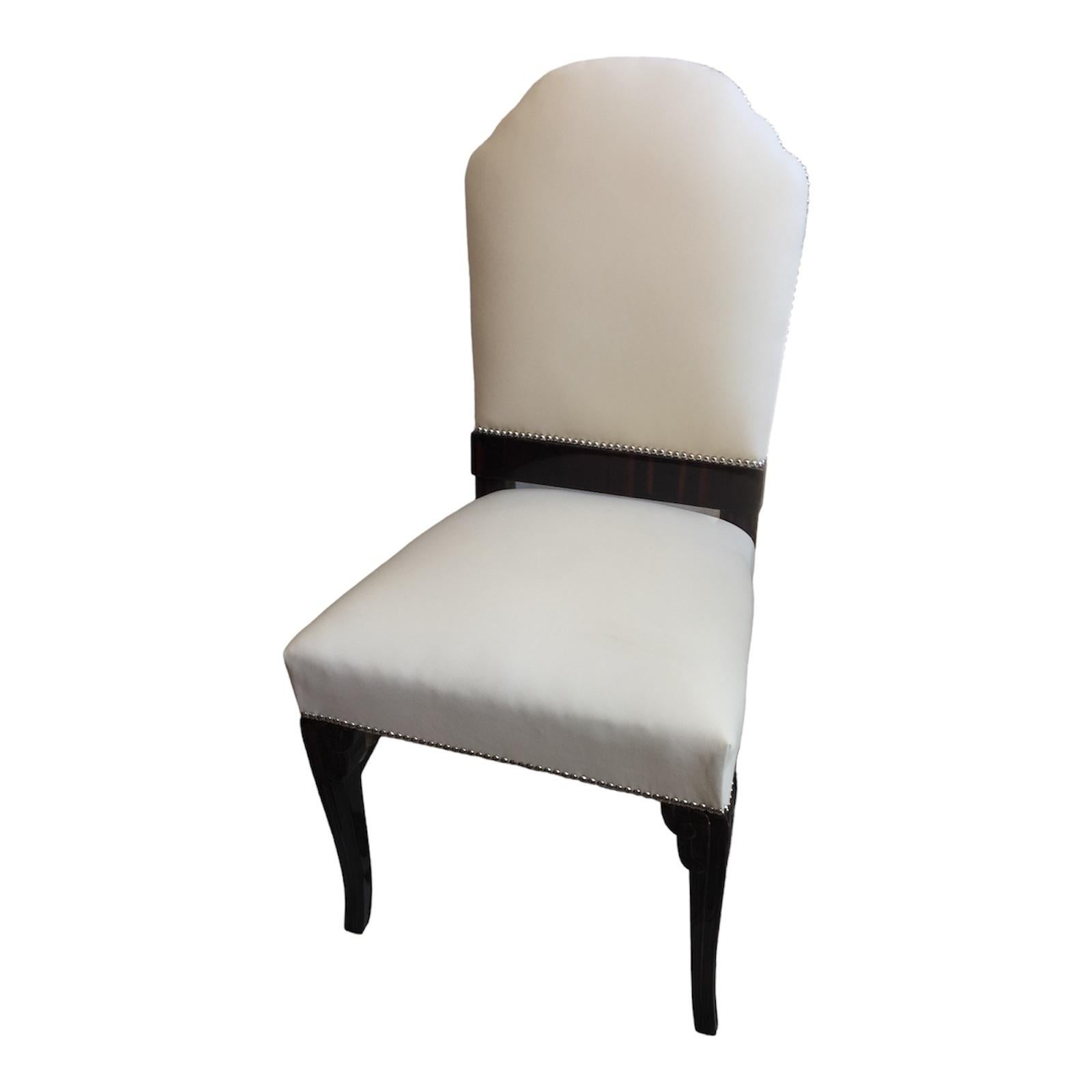 6 Stühle Stil: Art déco, Materialien: Leder und Holz im Angebot 12