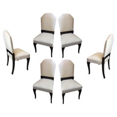 6 Chairs Style : Art Deco , Materials: Leather and wood