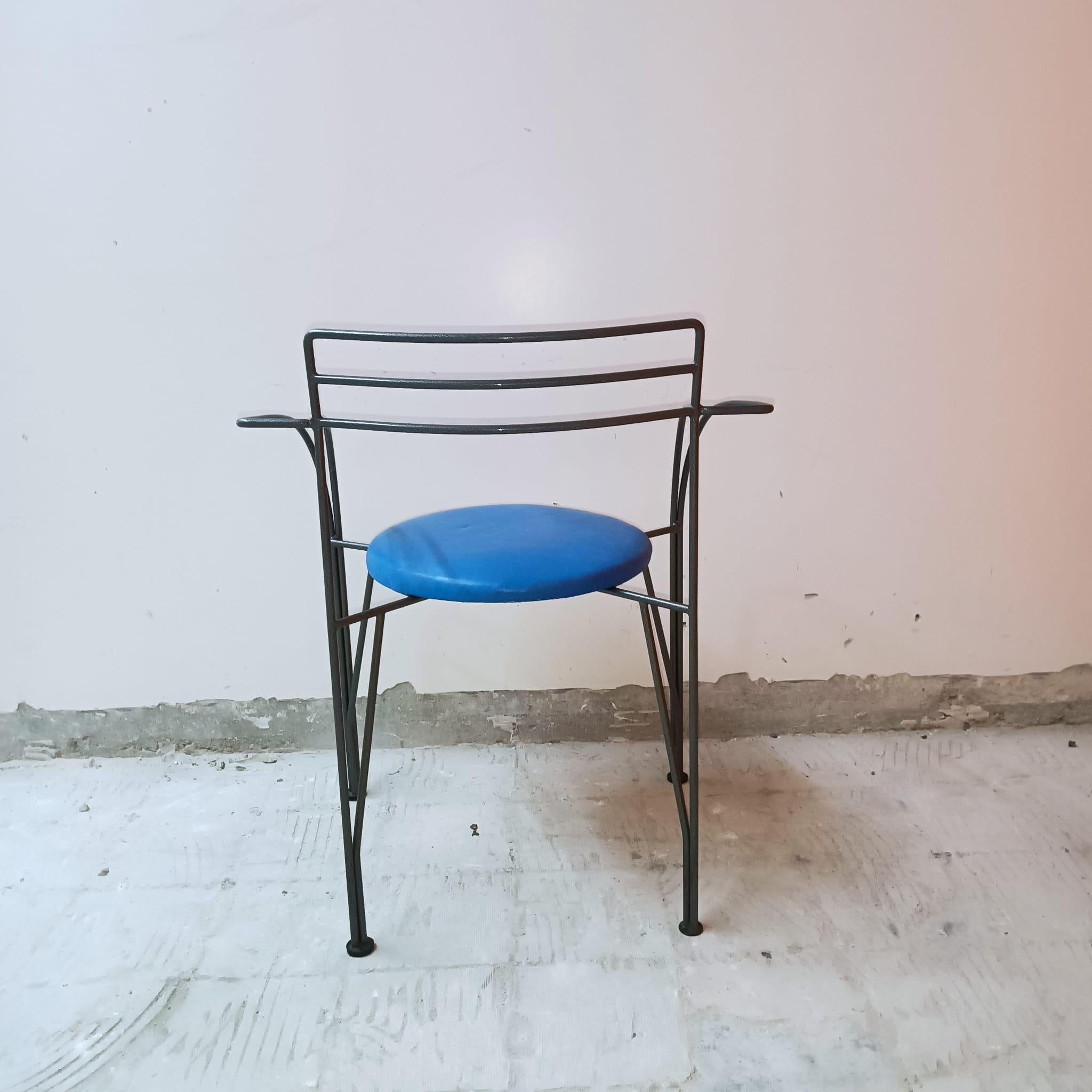 6 Stühle Kollektion „Lune D'argent“, Pascal Mourgue, Design 1985 (Stahl) im Angebot