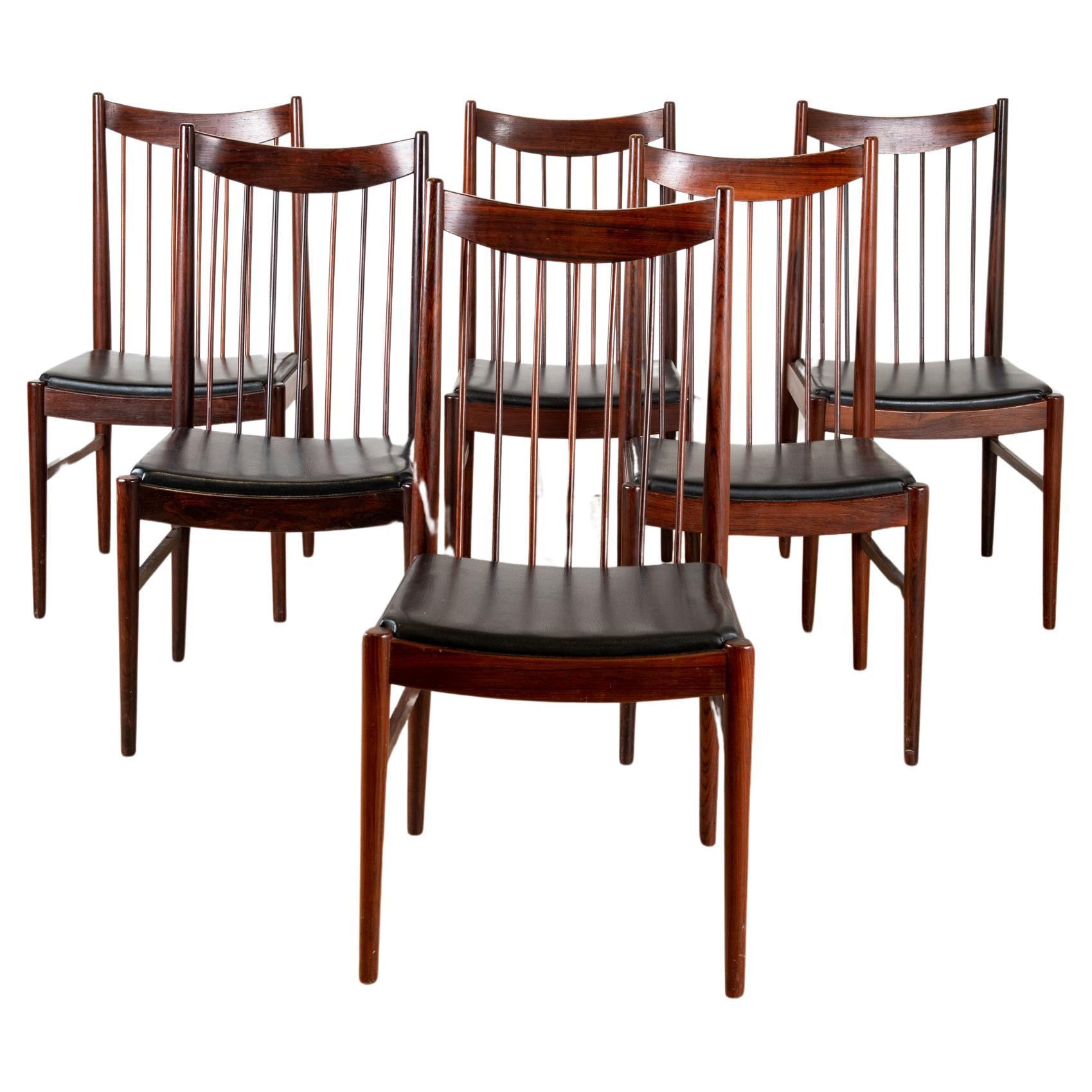 6 chaises en palissandre, Arne Vodder, meubles Sibast, Danemark en vente