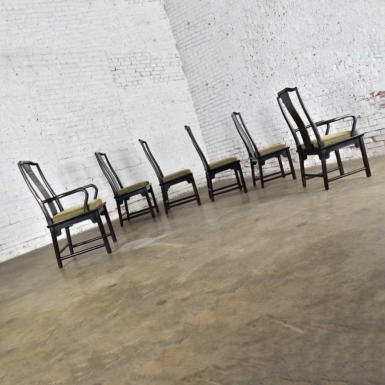 6 Chin Hua Dining Chairs in Black by Raymond K. Sobota for Century Furniture For Sale 3