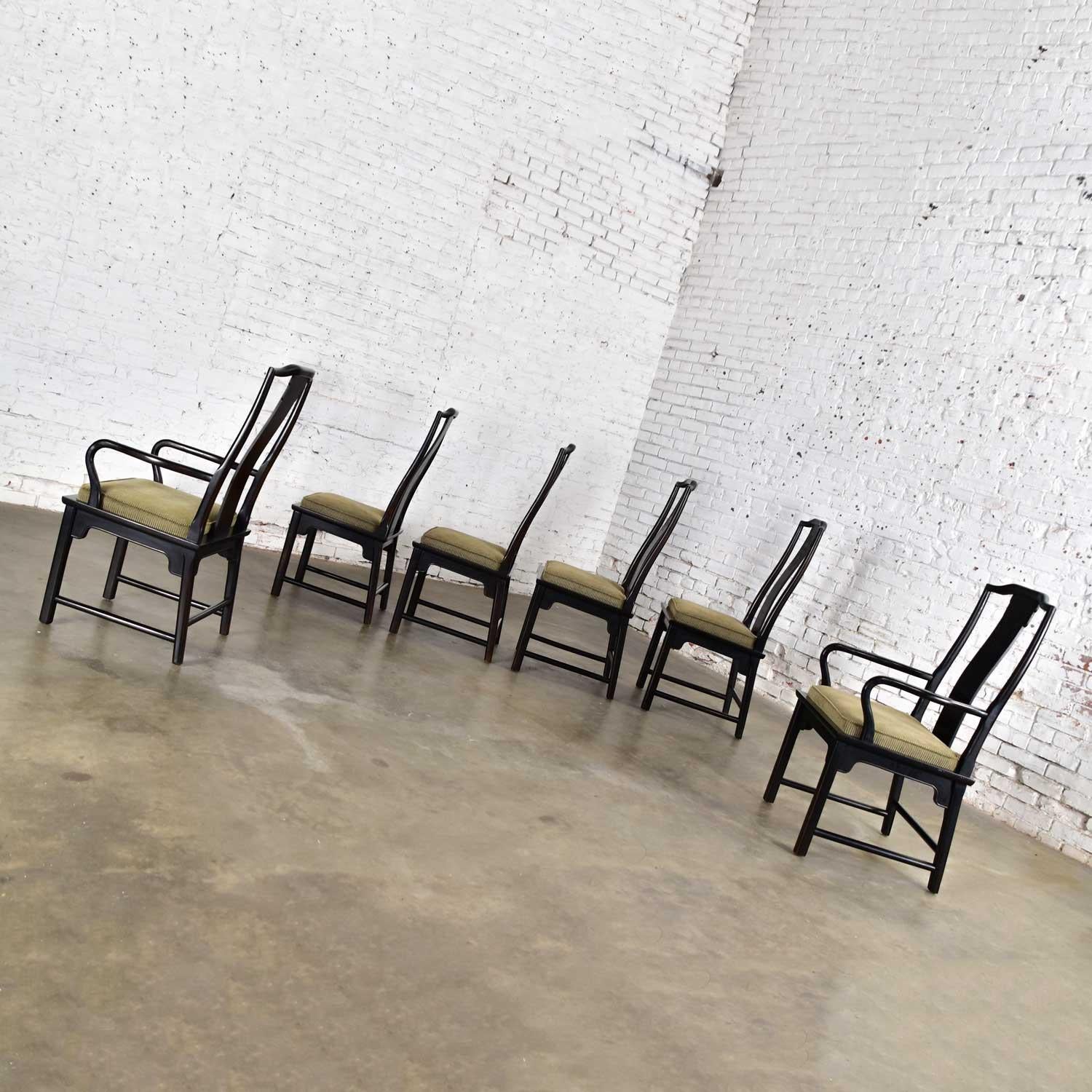 6 chaises de salle à manger Chin Hua noires par Raymond K. Sobota pour Century Furniture en vente 5