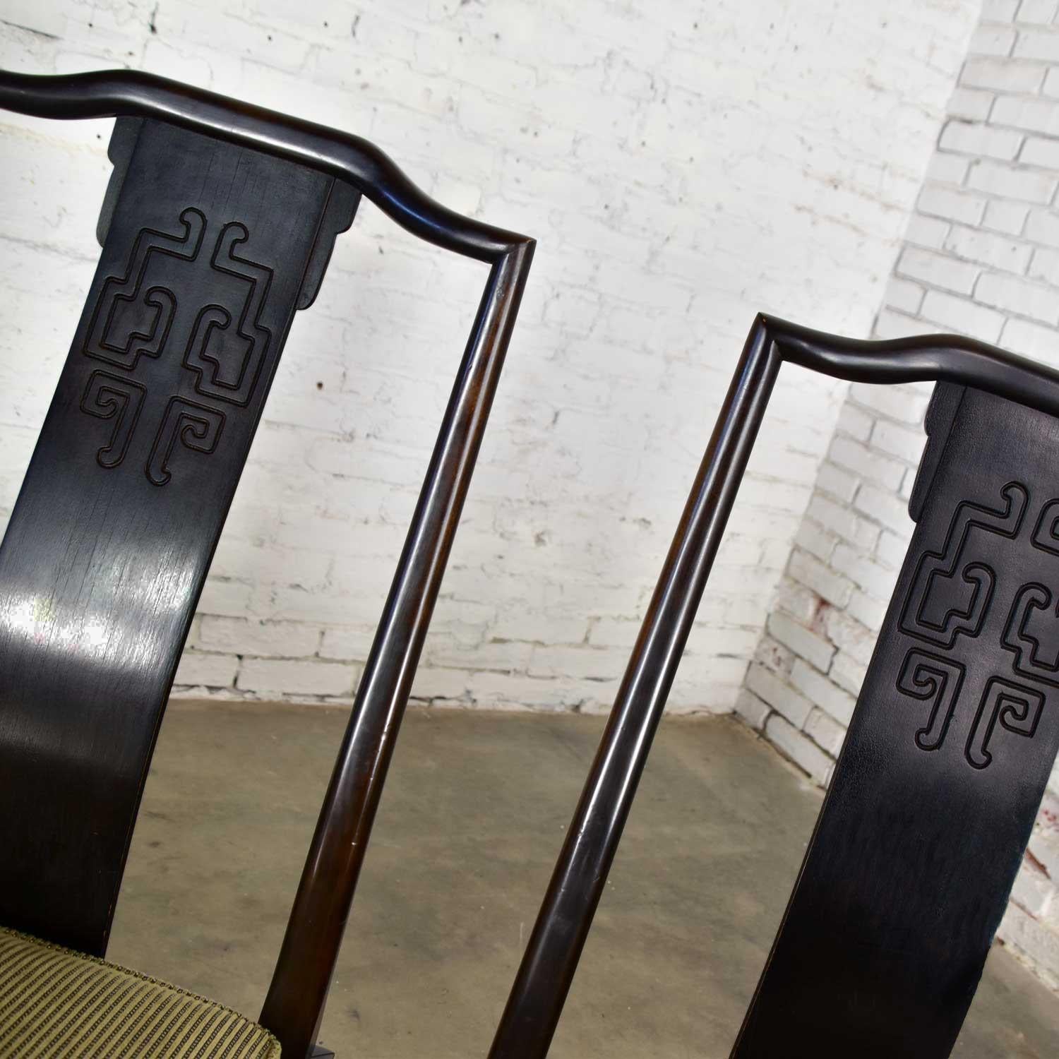 6 chaises de salle à manger Chin Hua noires par Raymond K. Sobota pour Century Furniture en vente 8