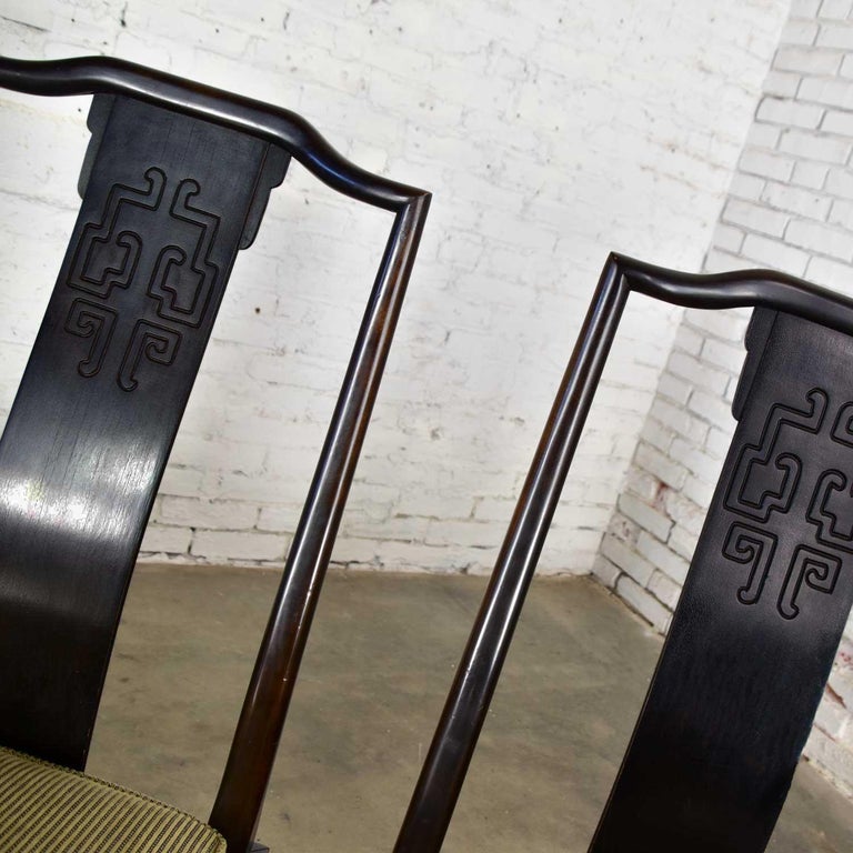 6 Chin Hua Dining Chairs in Black by Raymond K. Sobota for Century Furniture For Sale 8