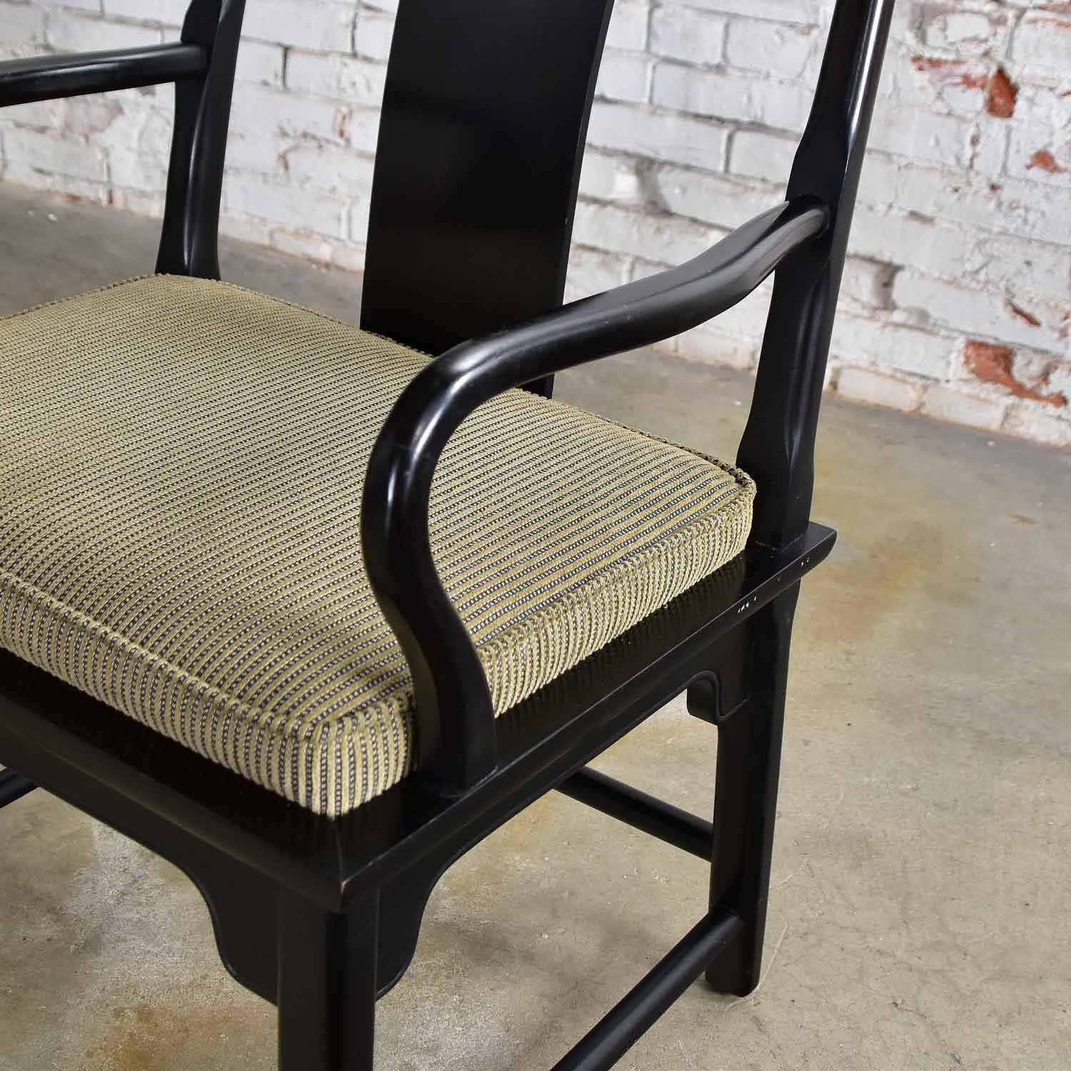 6 chaises de salle à manger Chin Hua noires par Raymond K. Sobota pour Century Furniture en vente 9