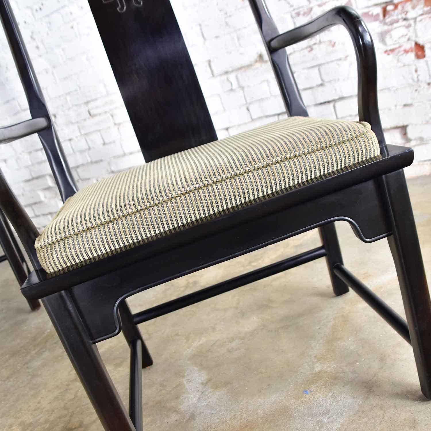 6 chaises de salle à manger Chin Hua noires par Raymond K. Sobota pour Century Furniture en vente 10