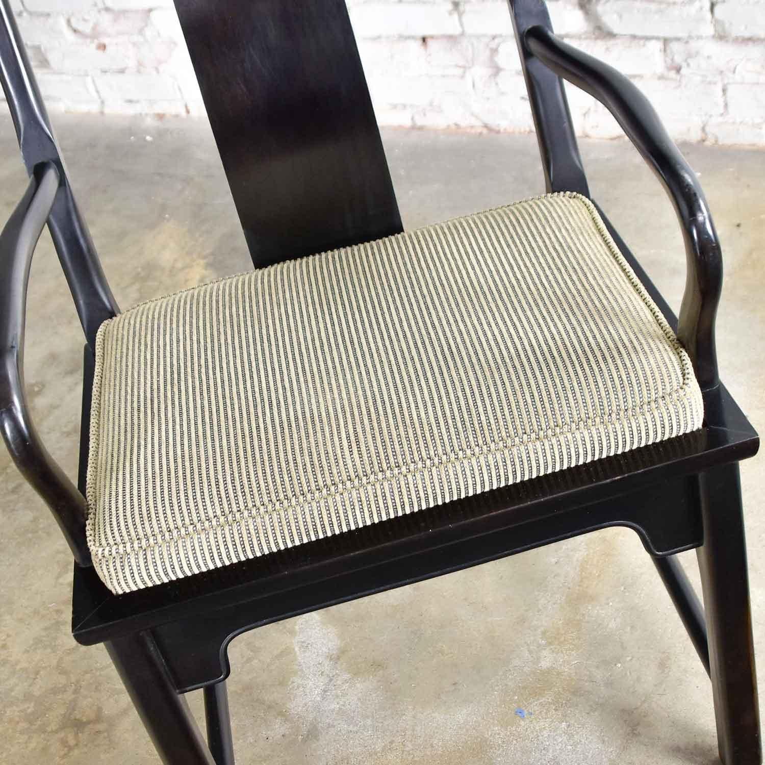 6 chaises de salle à manger Chin Hua noires par Raymond K. Sobota pour Century Furniture en vente 11