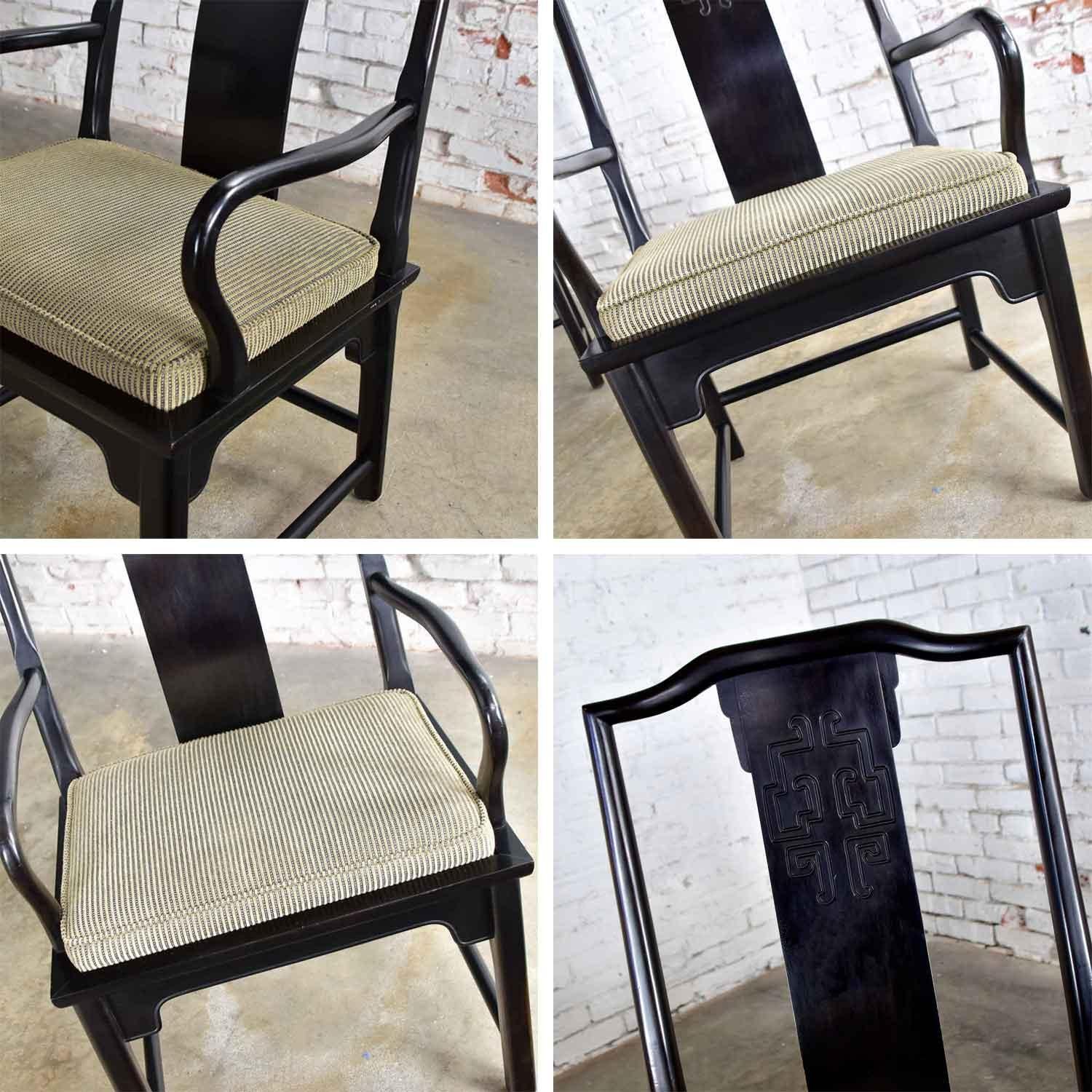 6 Chin Hua Dining Chairs in Black by Raymond K. Sobota for Century Furniture For Sale 11