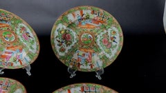 6 Chinese Rose Medallion Porcelain Soup Bowls, 19th Century