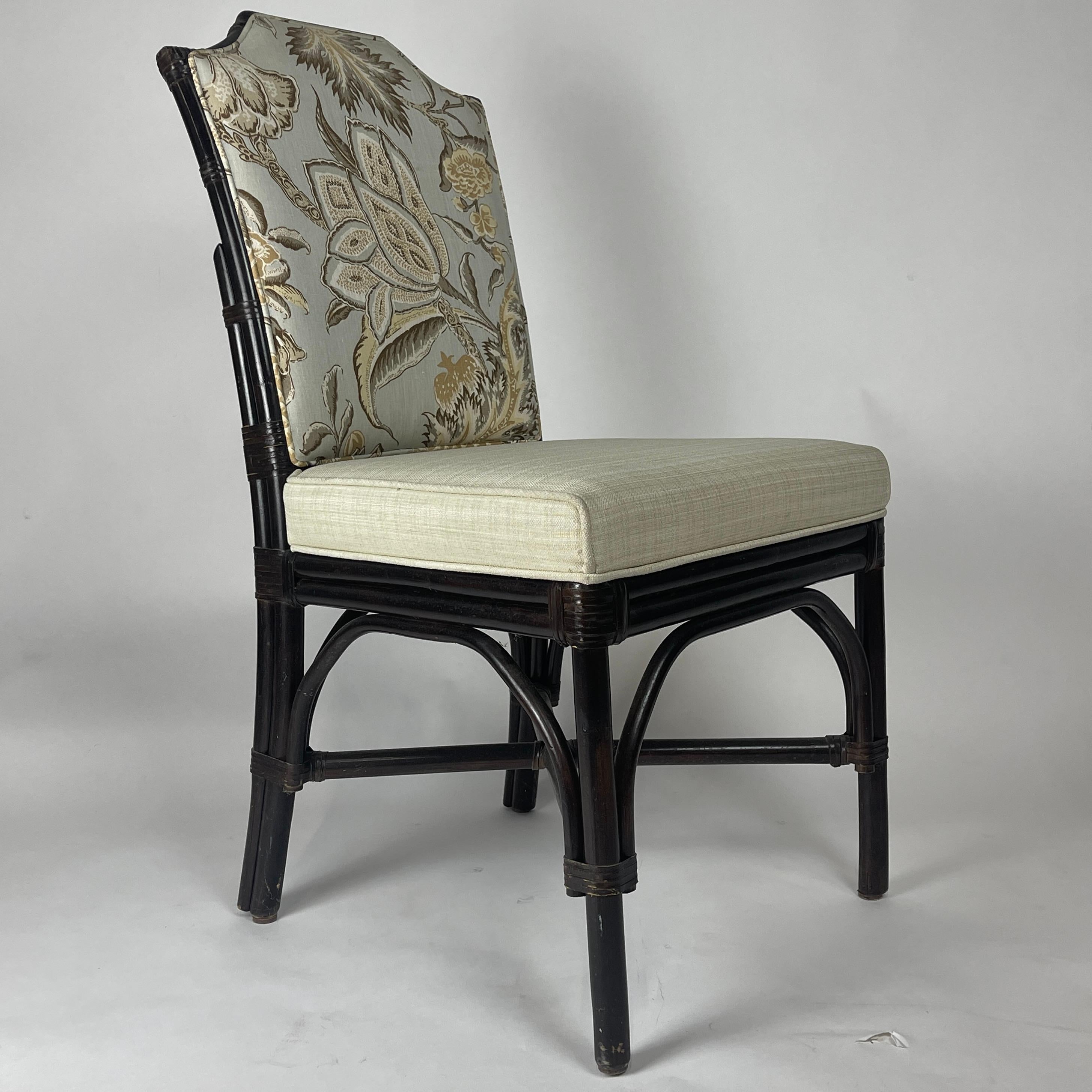 6 Chinoiserie Bamboo Rattan Chinese Chippendale Dining Chairs 12 Available For Sale 3