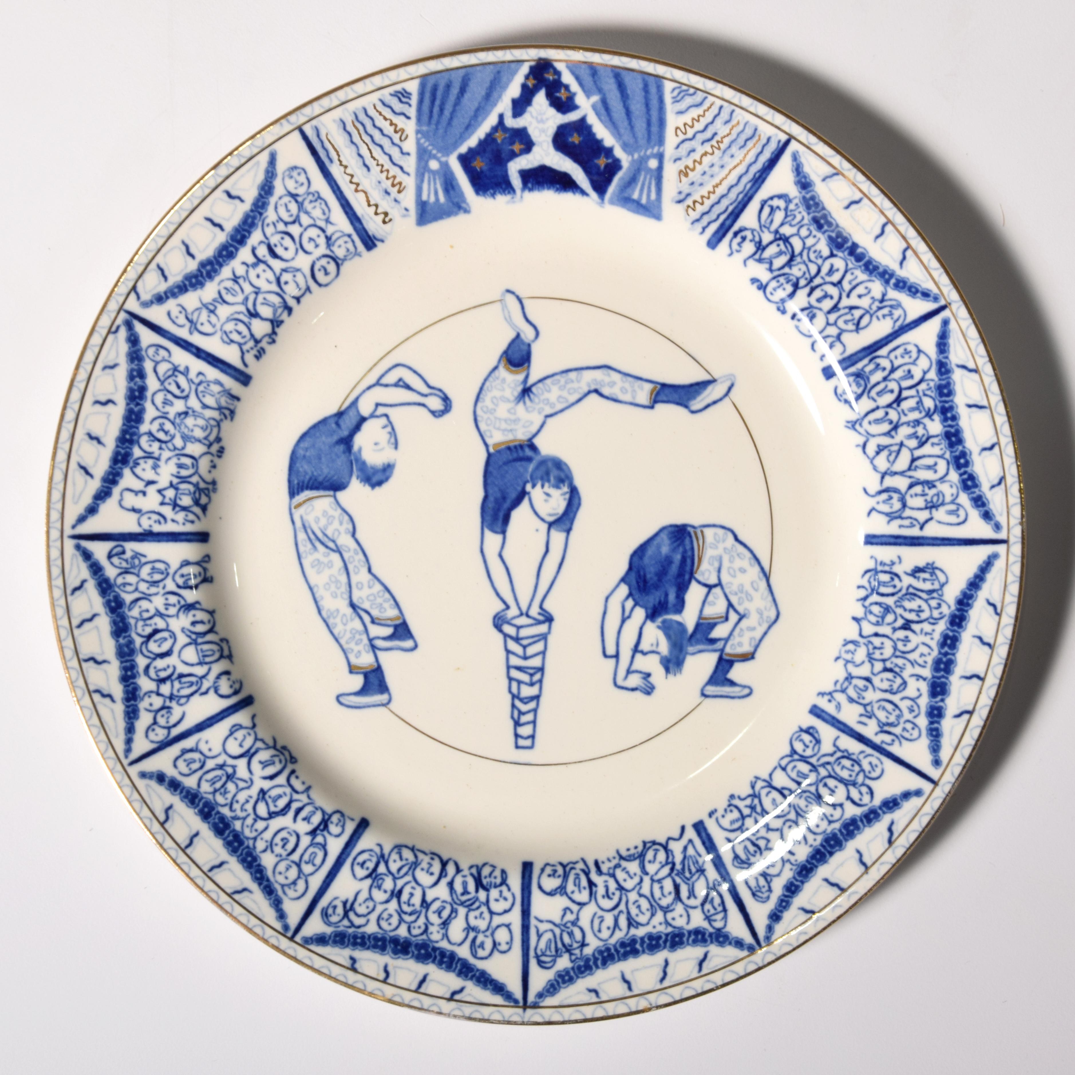 Ceramic 6 Clarice Cliff / Laura Knight CIRCUS Plates, Prototype For Sale