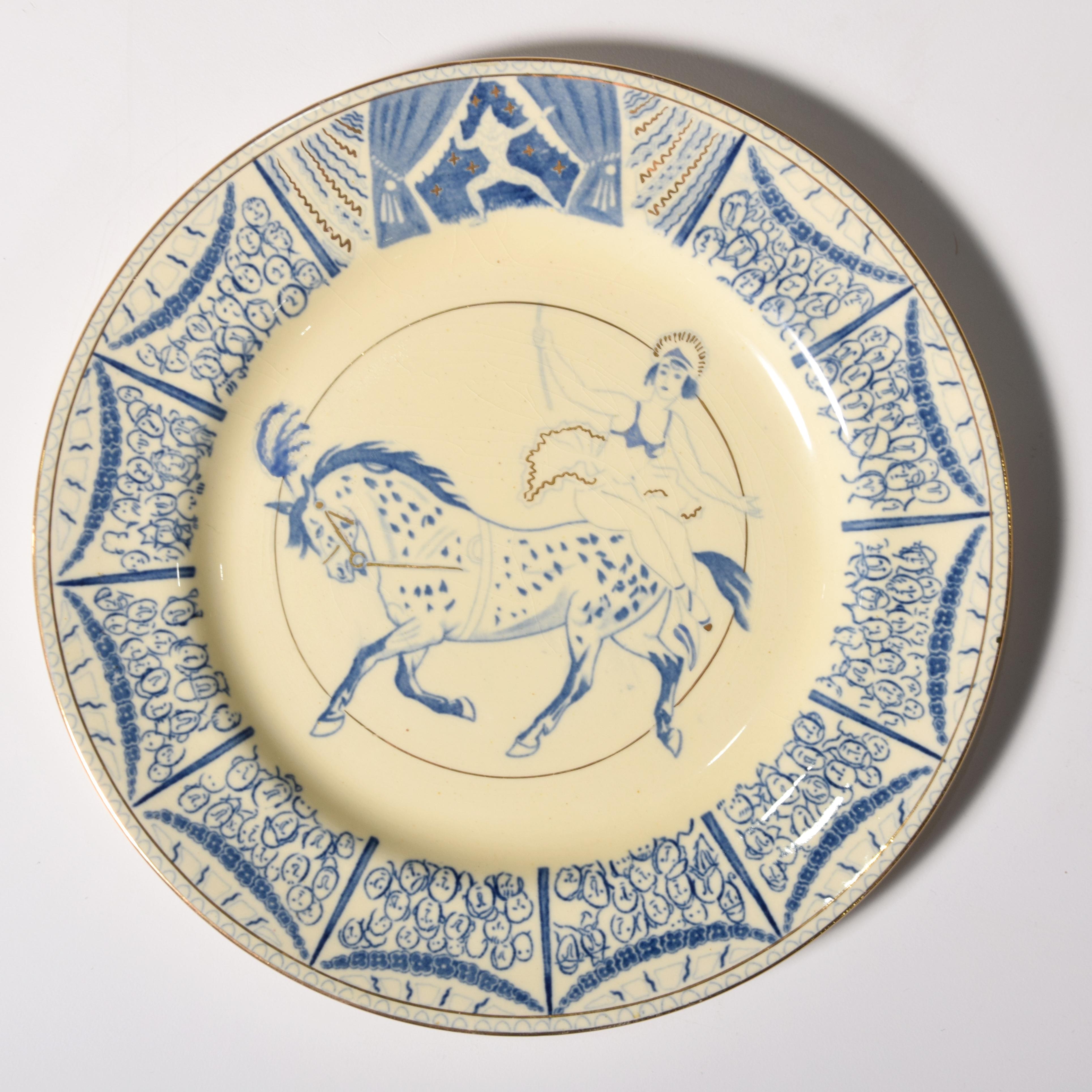 6 Clarice Cliff / Laura Knight CIRCUS Plates, Prototype For Sale 2